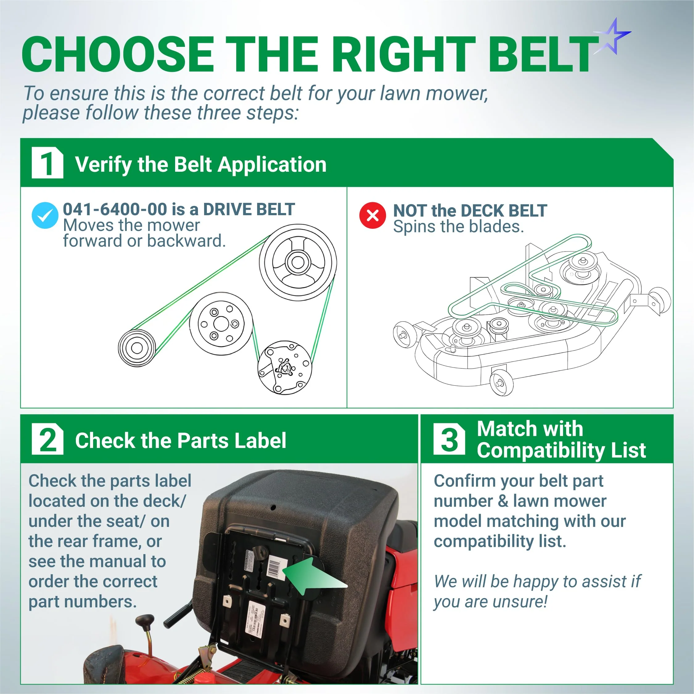 041-6400-00 Pump Belt | Fits Bad Boy MZ, Magnum, ZT Elite, ZT Avenger, CZT & More | Aramid Cord | 66.25" - Image 4