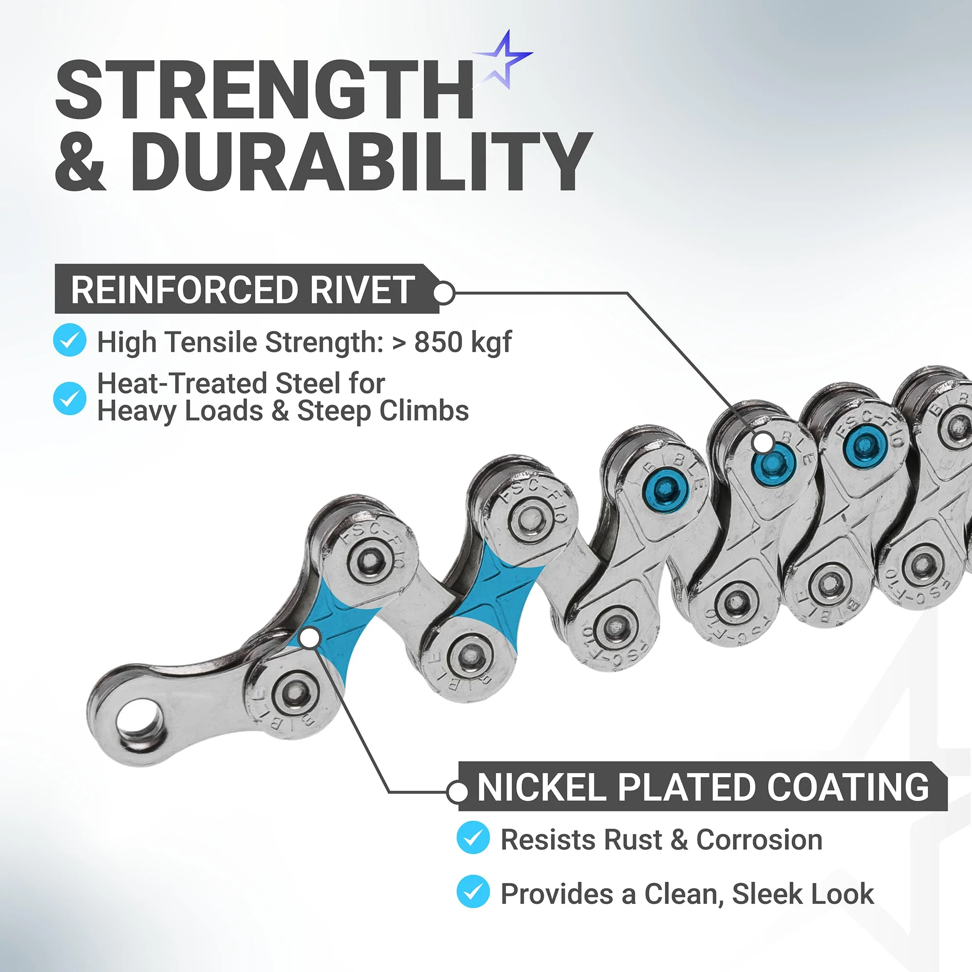 10 Speed Bike Chain 1/2 x 11/128 Inch (116 Links) with Quick Link for MTB/Road/Gravel/Cyclocross Bikes - Fits Shimano SRAM Campagnolo - Image 4