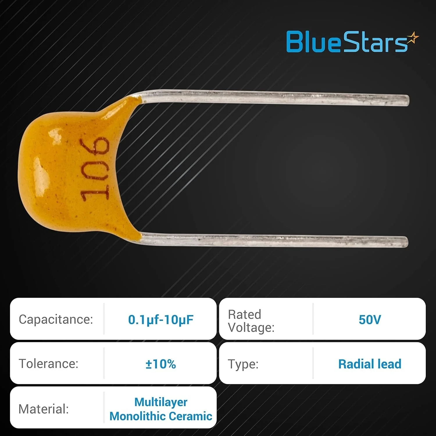 650 PCS 10-Value Ceramic Capacitor Assortment Box Kit - 0.1uF 0.15uF 0.22uF 0.33uF 0.47uF 0.68uF 1uF 2.2uF 4.7uF 10uF - Image 3