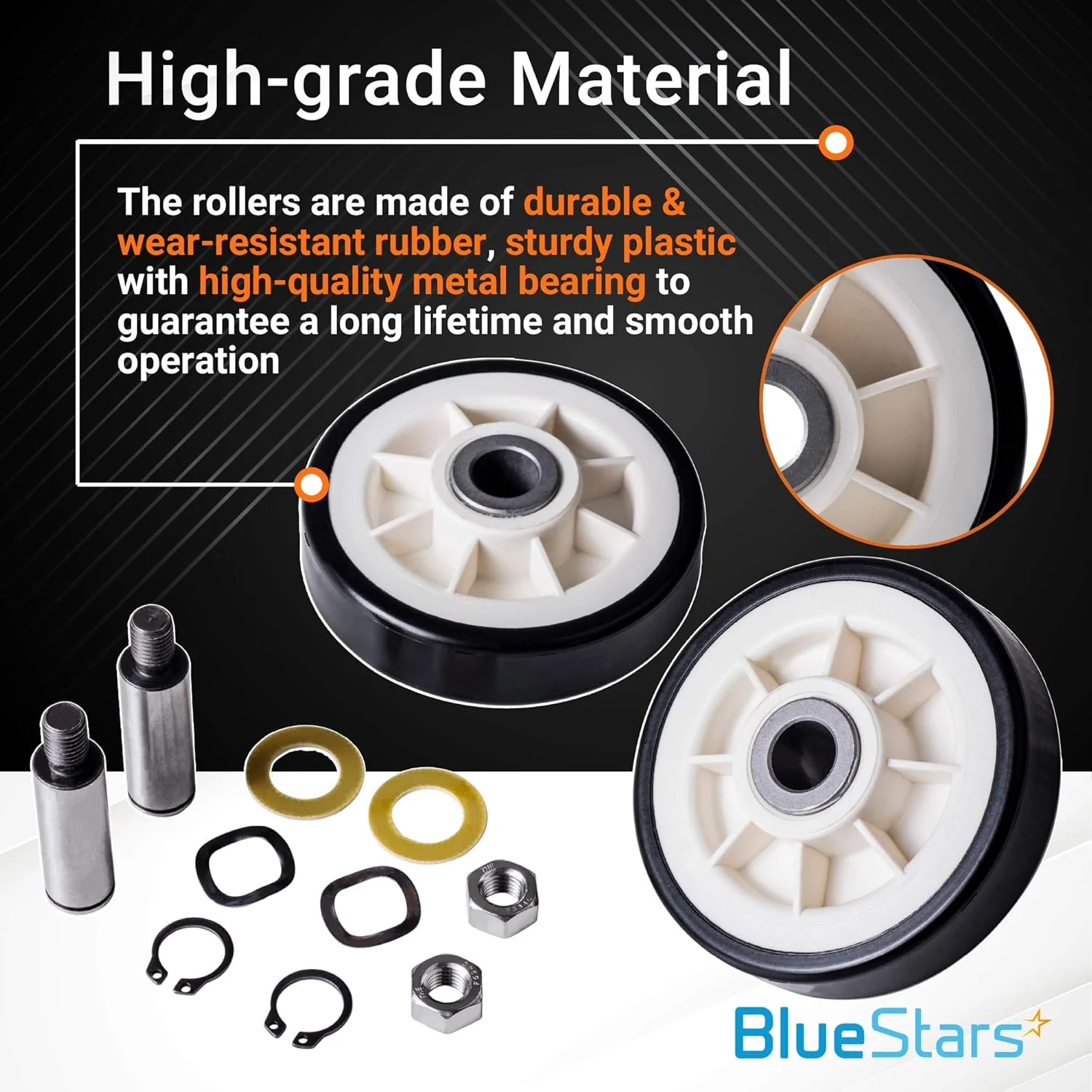 12001541 303373K Dryer Drum Support Roller Kit for Maytag Crosley Jenn-Air - 2 Pack - Image 5