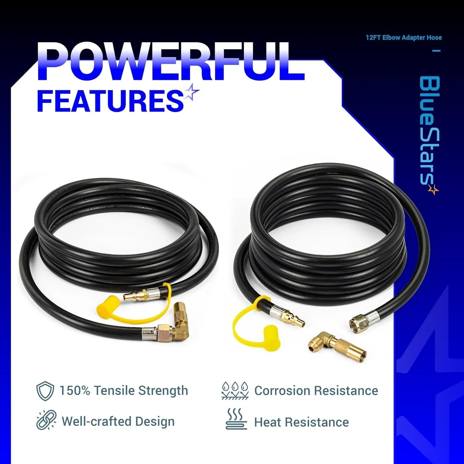 12FT RV Quick Connect Propane Hose with Elbow Adapter For RV to Grill – Low Pressure Quick Connect Hose For 17" & 22" Blackstone Grills/Griddles - Image 6