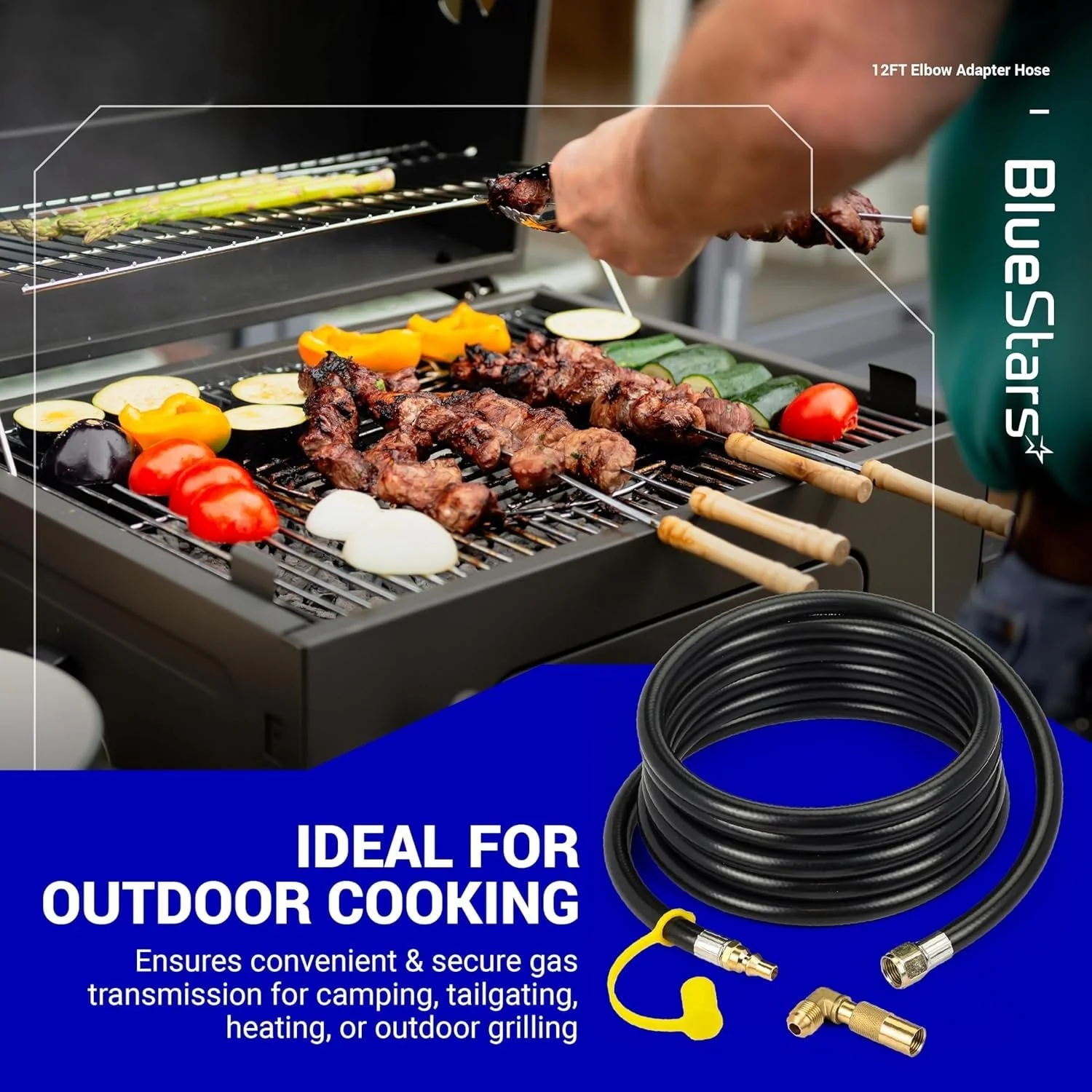 12FT RV Quick Connect Propane Hose with Elbow Adapter For RV to Grill – Low Pressure Quick Connect Hose For 17" & 22" Blackstone Grills/Griddles - Image 8