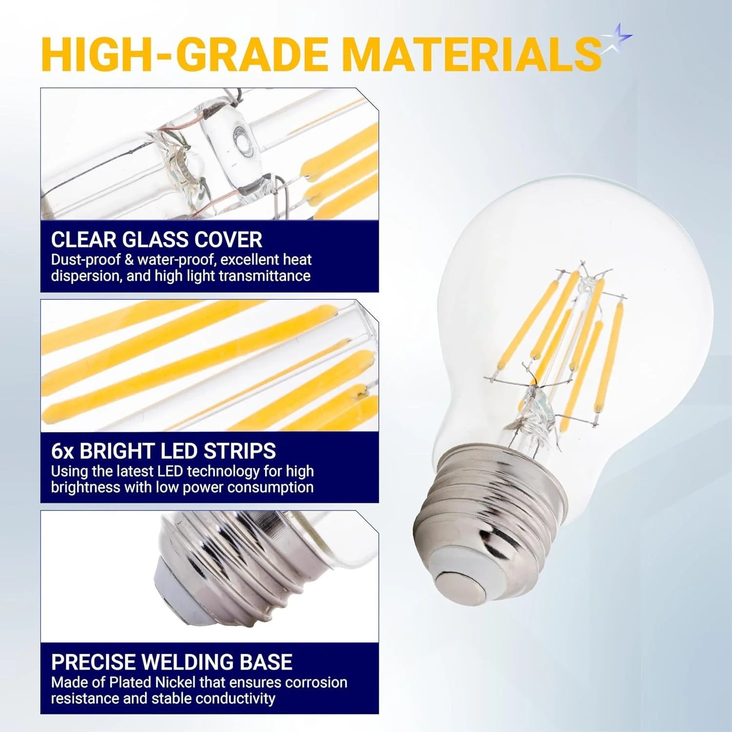 12V LED Light Bulb 6W 600Lm A19 E26 Base, Low Voltage 12-24V AC/DC 60W Equivalent, Warm White 2700K - 6 Pack - Image 6