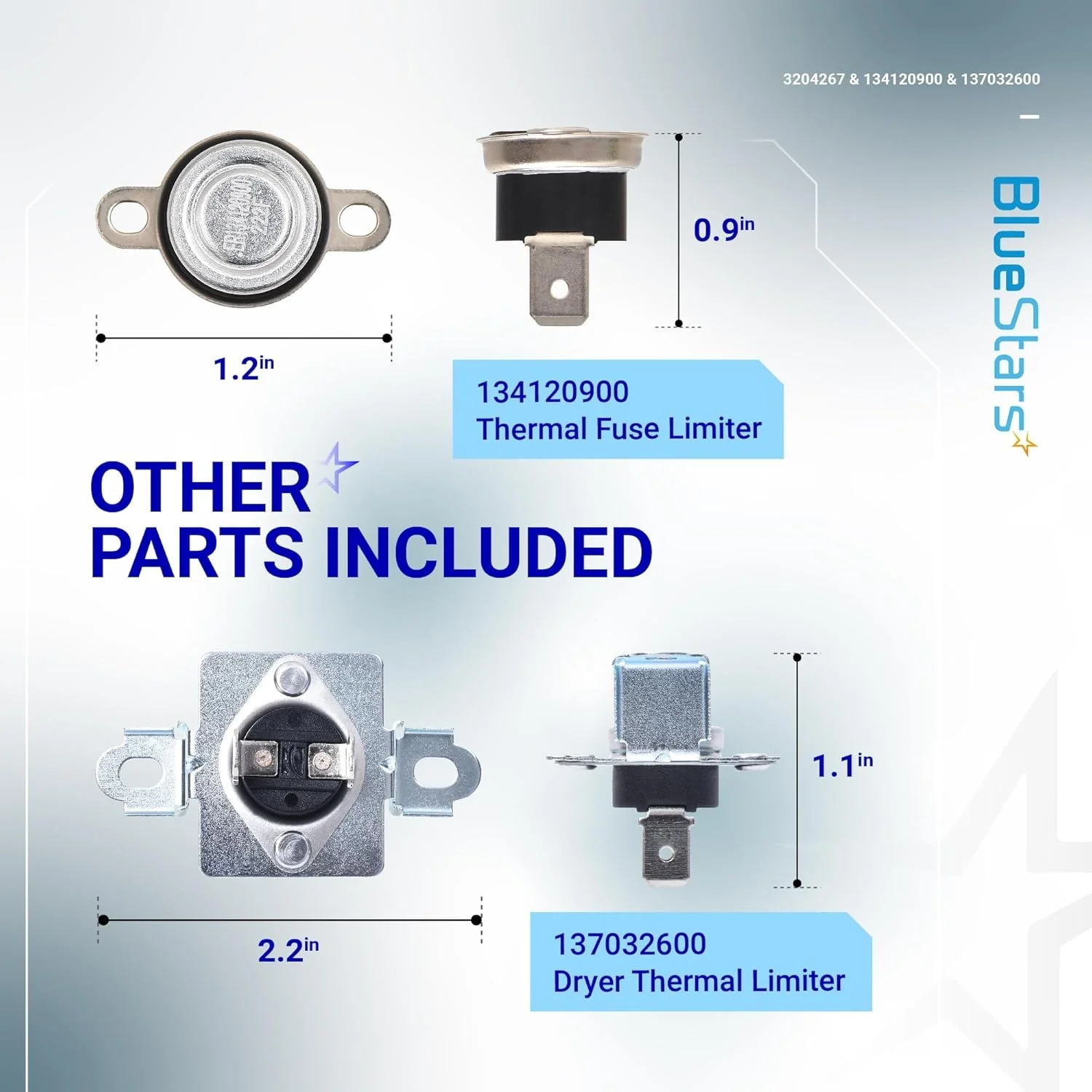 137032600 134120900 Dryer Thermal Limiter & 3204267 Thermostat Kit for Frigidaire & Kenmore Dryers - Image 6