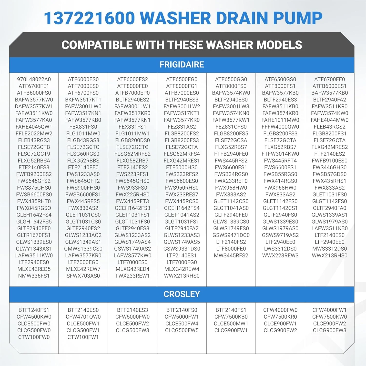 137221600 Washer Drain Pump for Kenmore Frigidaire Washers - Image 6