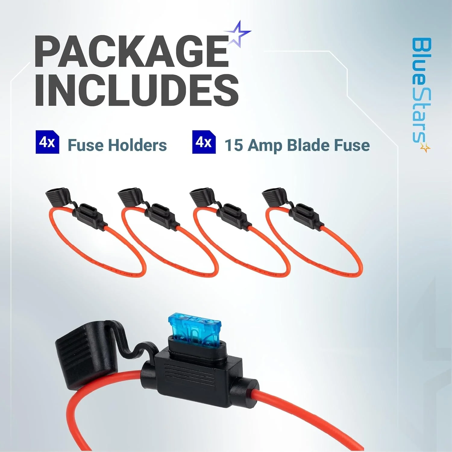 14-Gauge Marine-Grade Inline Fuse Holder Kit with 15A Fuses - 4 Pack - Image 5