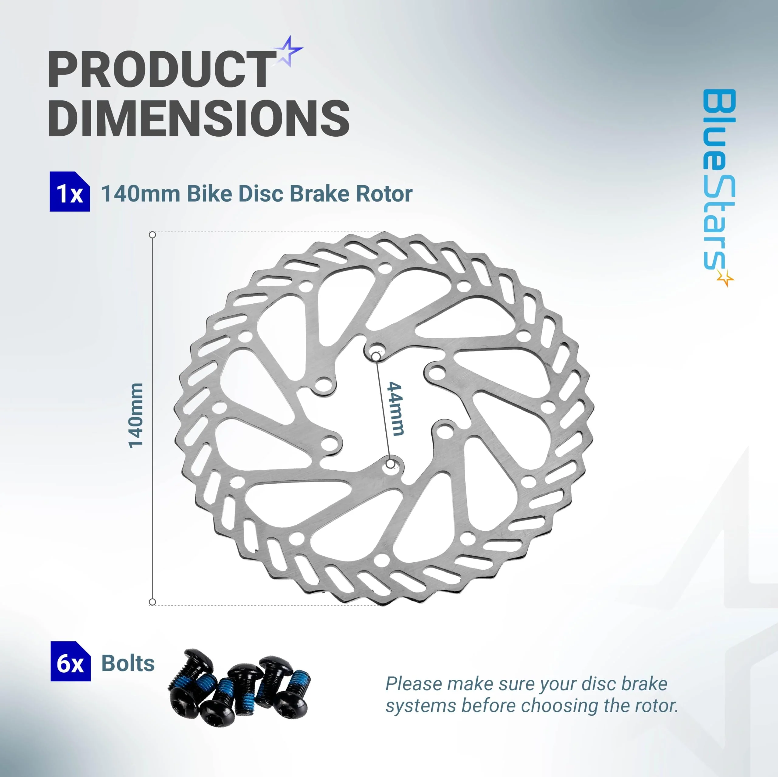140mm Disc Brake Rotor Stainless Steel Bike Disc Brake Rotor with 6 Bolts - ForRoad Bike Mountain Bike MTB BMX - Image 2