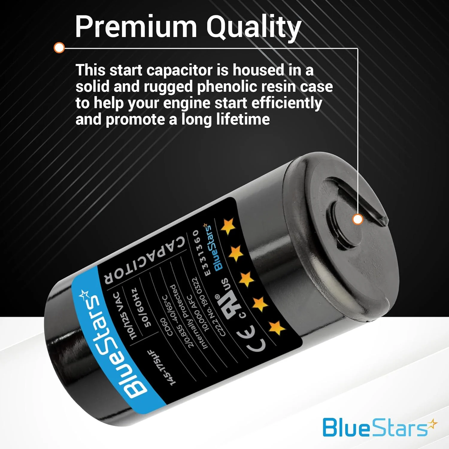 145-175 uF MFD 110-125 VAC 50/60 Hz Round Start Capacitor - Fits AC Condenser Fan, Electric Motor - Image 5