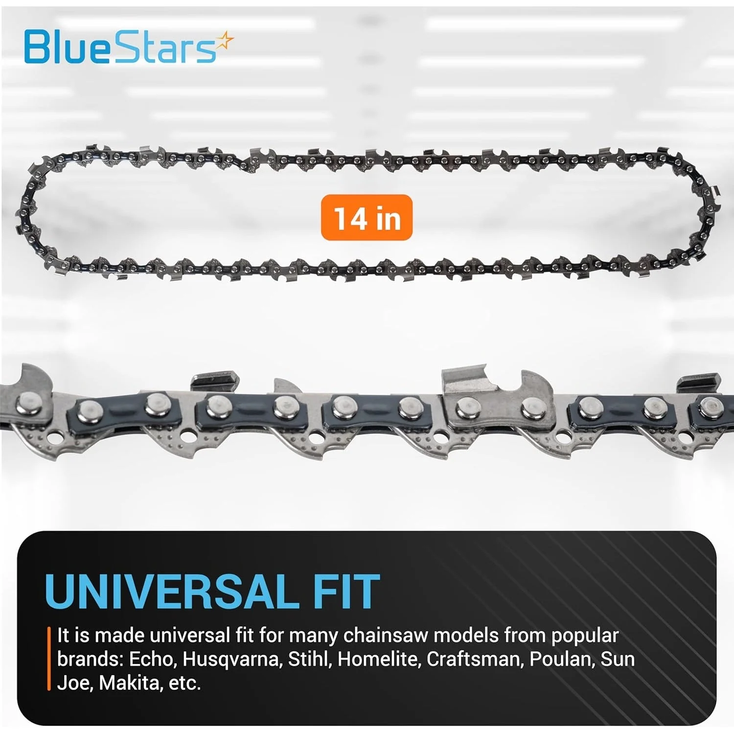 14" Chainsaw Chain (3/8" LP Pitch 0.050" Gauge 52 Drive Links) for Husqvarna Echo CS-310 Ryobi EGO WORX POULAN - 3 Pack - Image 6