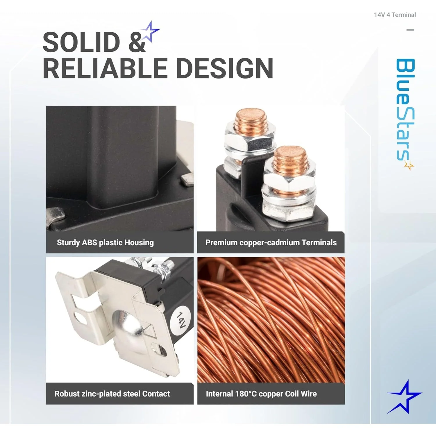 14V Golf Cart Solenoid 4-Terminal - Image 3