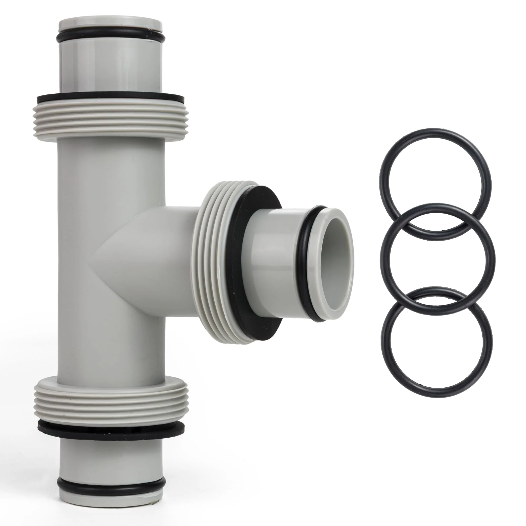 1.5" to 1.5" T-Joint Pool Hose Connector with 3 Rubber O-Rings - 3-Way Filter Pump Hose Adapter for Intex Hayward Coleman Above Ground Swimming Pool