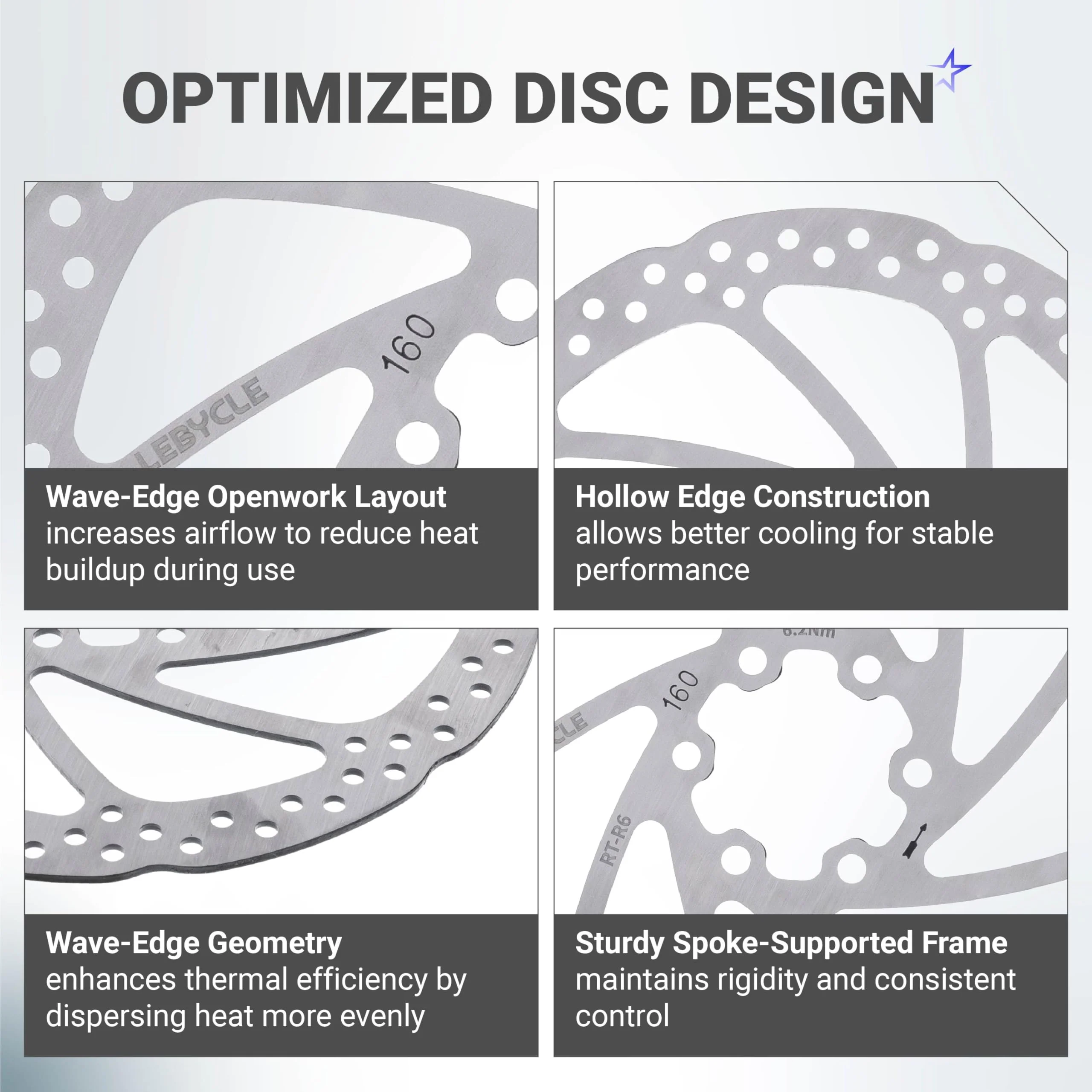 160mm Disc Brake Rotor Stainless Steel Bike Disc Brake Rotor with 6 Bolts - ForRoad Bike Mountain Bike MTB BMX - Image 3
