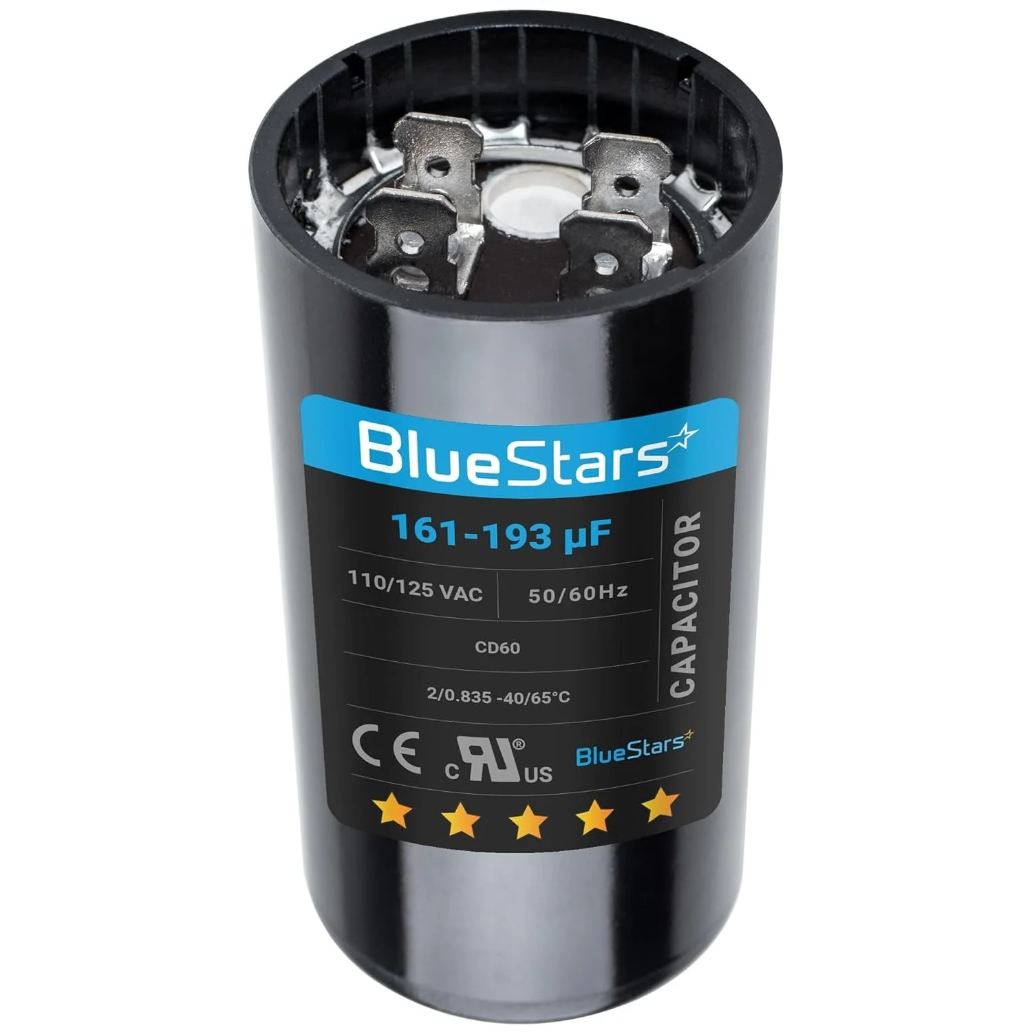 161-193 uF MFD 110-125 VAC ±20% 50/60 Hz CD60 Round Motor Start Capacitor - Fits Pool Pump, Well Pump Ver. 2
