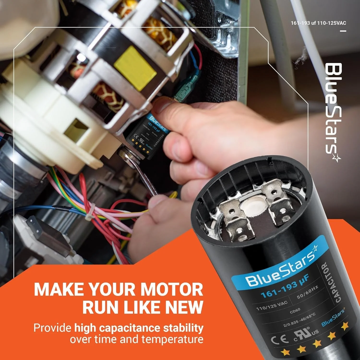 161-193 uF MFD 110-125 VAC ±20% 50/60 Hz CD60 Round Motor Start Capacitor - Fits Pool Pump, Well Pump Ver. 2 - Image 10