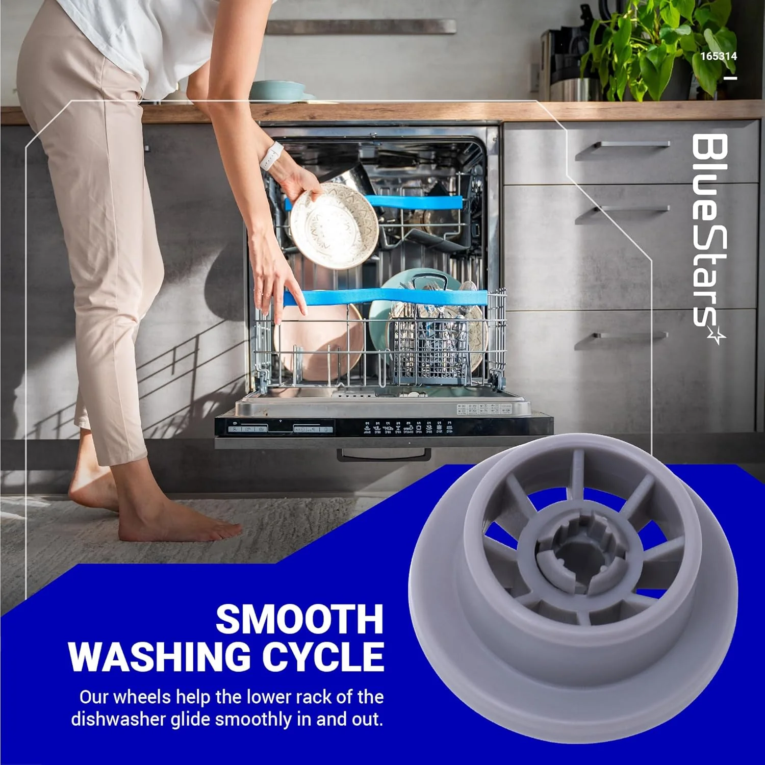 165314 Dishwasher Lower Rack Wheel - For Bosch & Kenmore Dishwashers - 8 Pack - Image 4