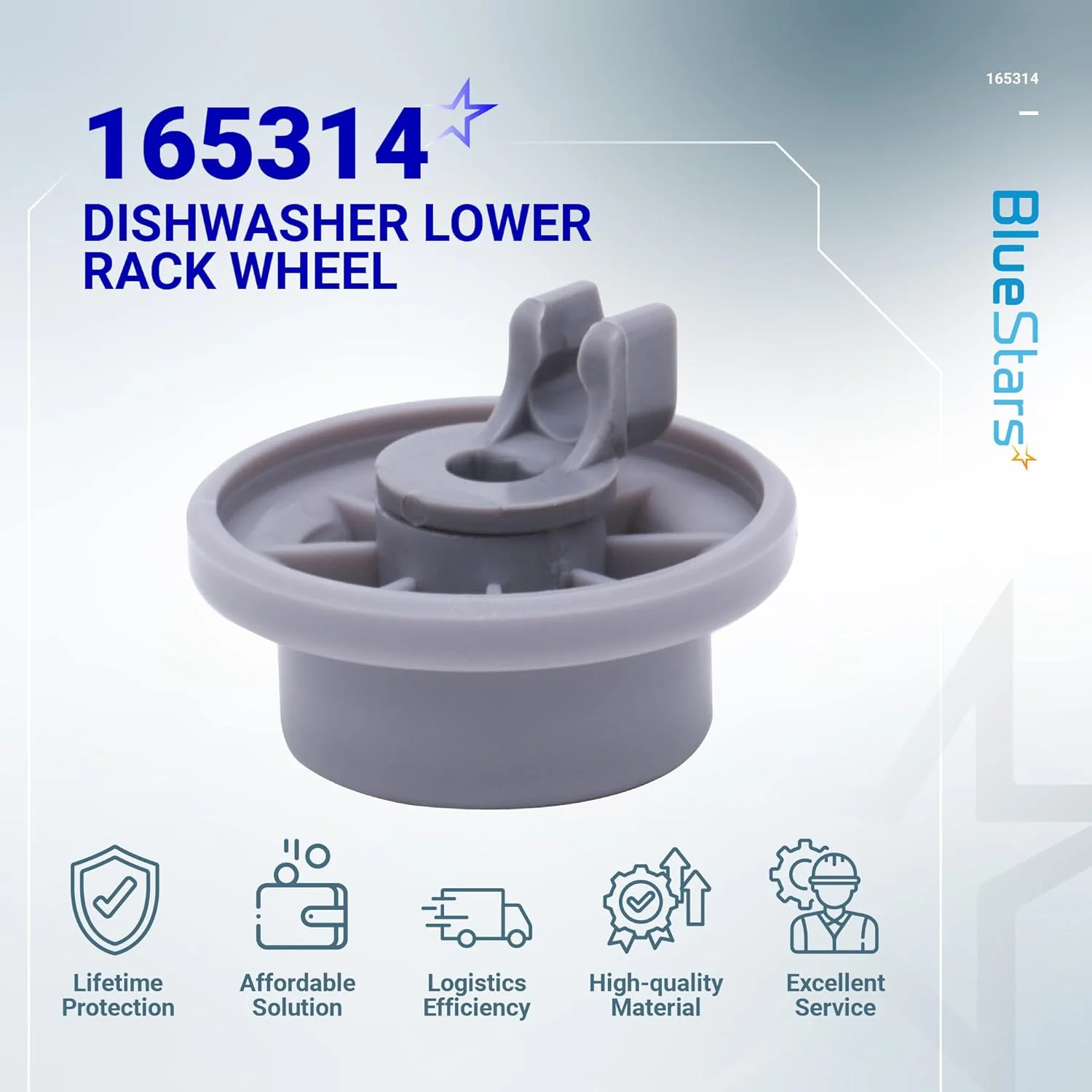 165314 Dishwasher Lower Rack Wheel - For Bosch & Kenmore Dishwashers - 8 Pack - Image 9