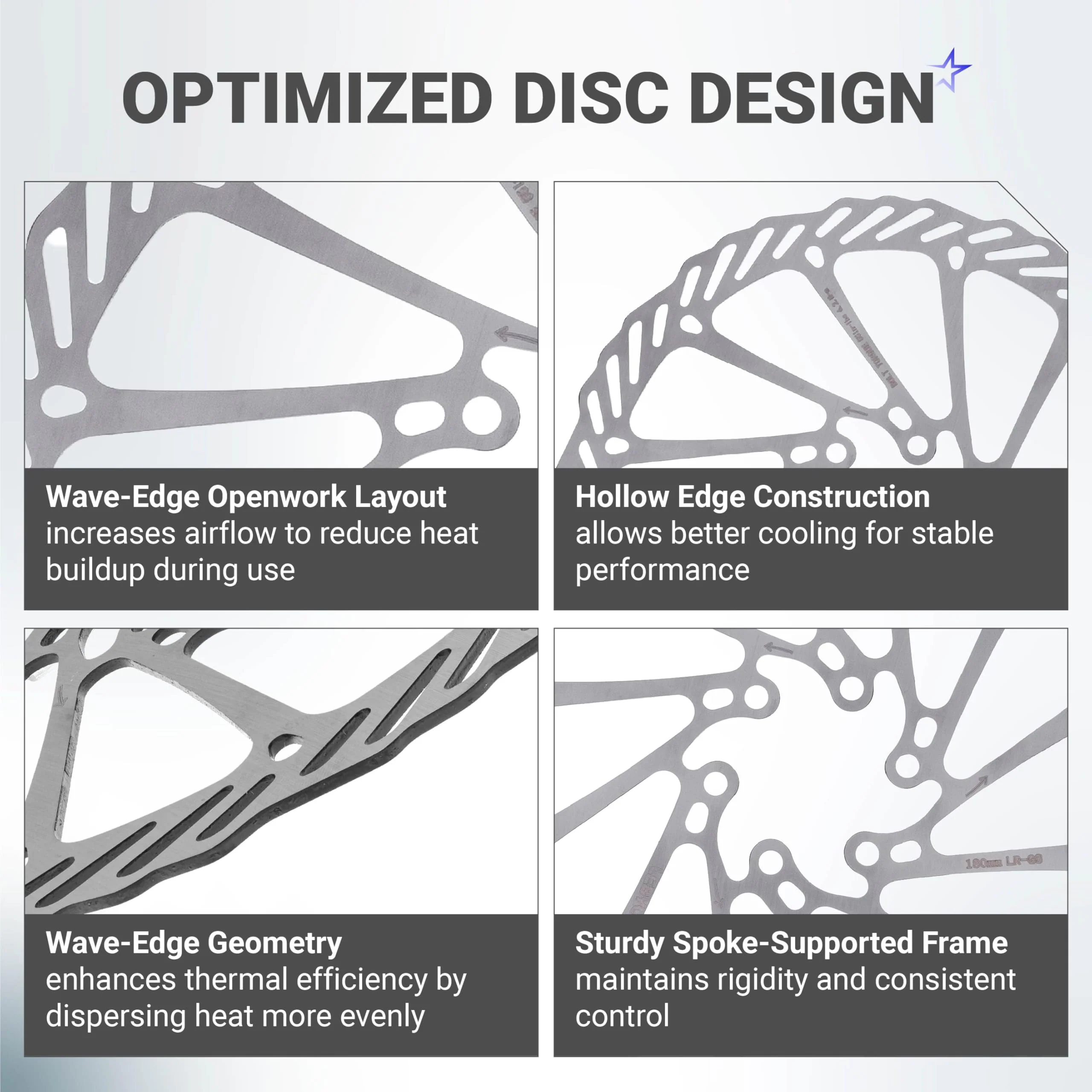 180mm Disc Brake Rotor Stainless Steel Bike Disc Brake Rotor with 6 Bolts - ForRoad Bike Mountain Bike MTB BMX - 2 Pack - Image 4