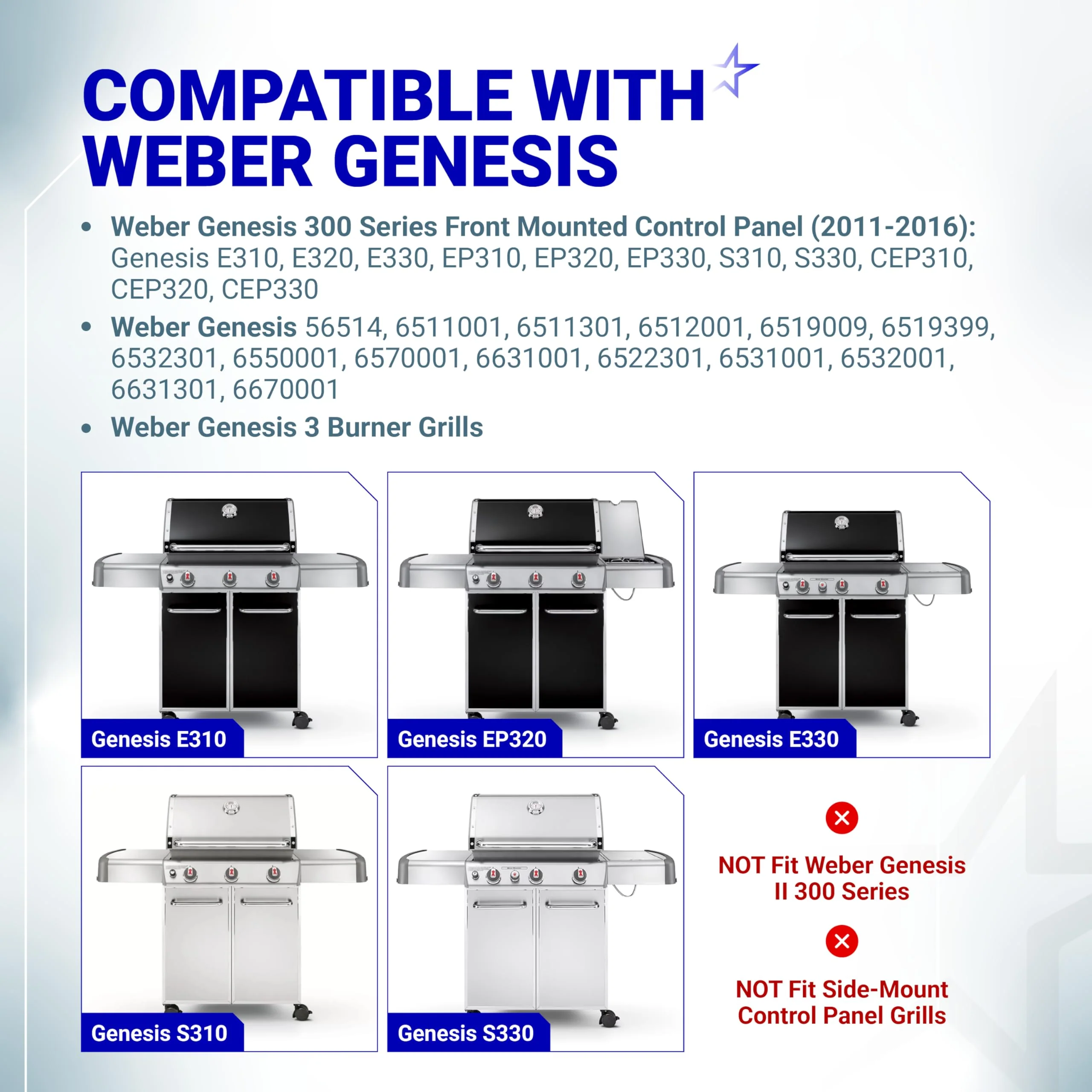 1836-13 7629 Genesis Igniter for Weber Genesis 300 Series Front-control Grills 3-Burner Igniter Module Weber 88826 E310 E320 E330 Button Switch - Image 3