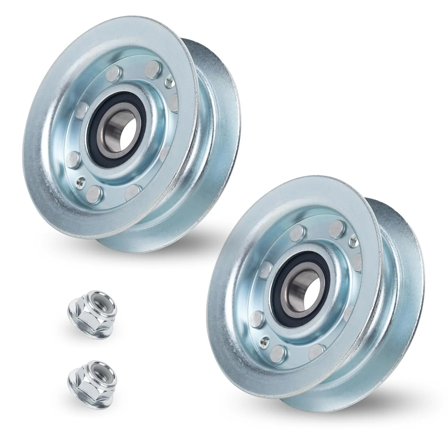 GY22172 Flat Idler Pulley - Fits John Deere L120 L130 2002 2003 2004 - Replaces John Deere GY22172 GY20067 - 2 Pack