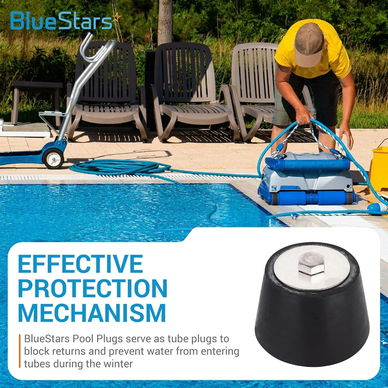 Pool Winterizing Plug 2" to 2.5" - Swimming Pool Rubber Expansion Plug with Screws, Return Line & Skimmer Plugs for Inground & Above-Ground Pools - Image 2