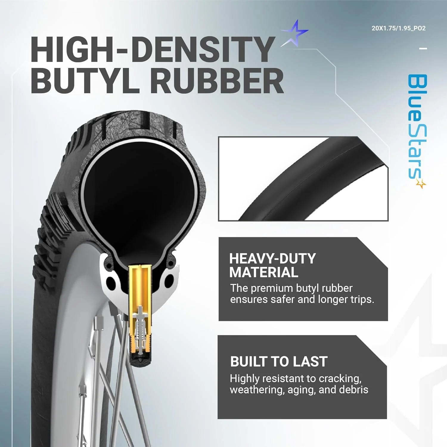 20 X 1.75/1.95/2.10/2.125 inch Bicycle Tire Inner Tubes - 2 Pack - Image 4
