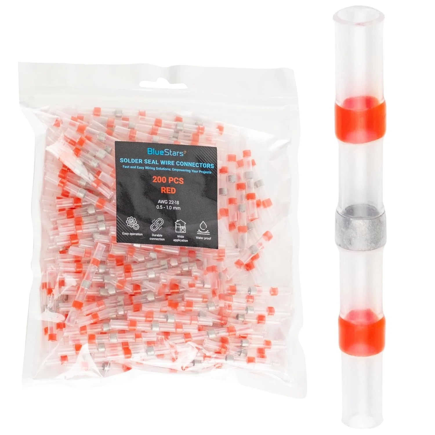 22-18 AWG Red Solder Seal Wire Connectors - 2 Pack0