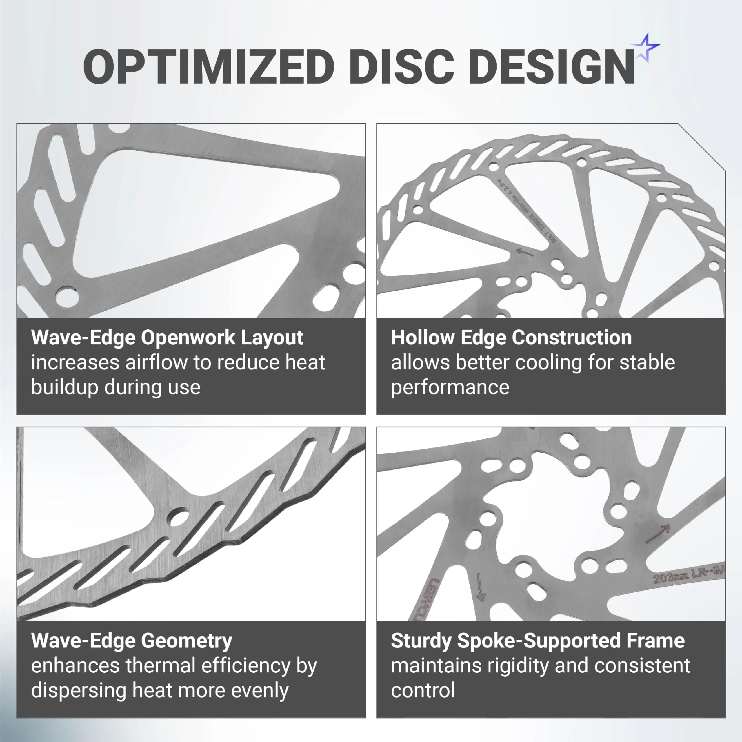 203mm Disc Brake Rotor Stainless Steel Bike Disc Brake Rotor with 6 Bolts - ForRoad Bike Mountain Bike MTB BMX - Image 3