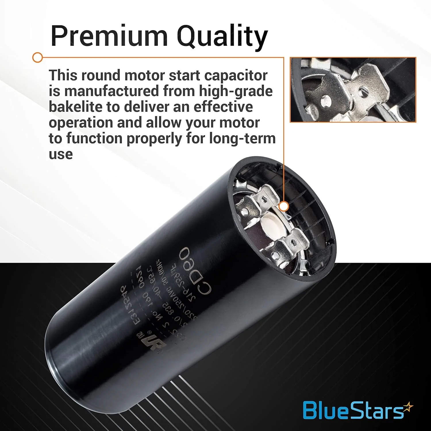 216-259 uF MFD 220-250 VAC 50/60 Hz SC0080 CD60 Round Motor Start Capacitor - Fits AC Motor Run, Fan Start, Heat Pump Ver. 1 - Image 6