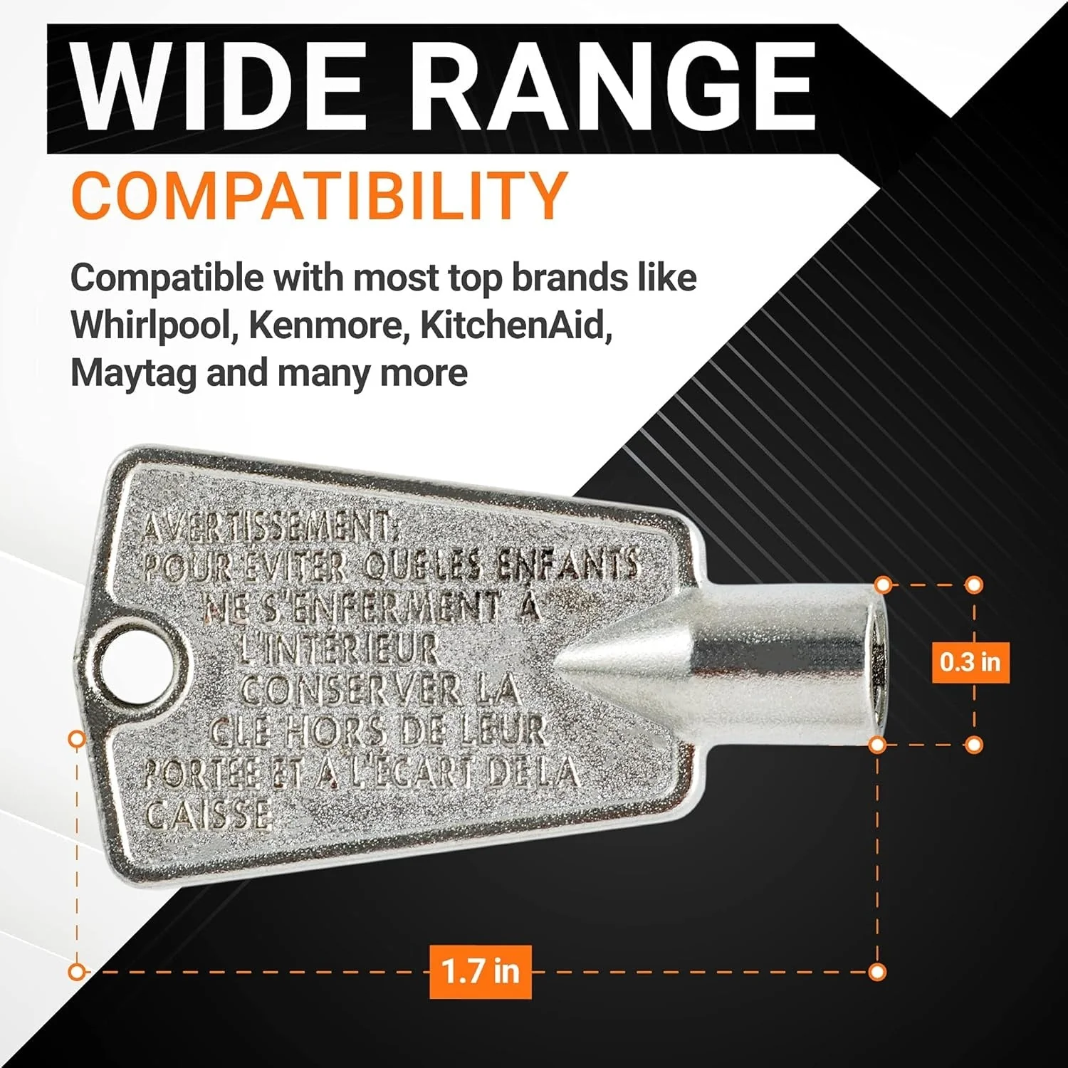 216702900 Metal Freezer Door Key for Frigidaire & Kenmore Freezers - 4 Pack - Image 2