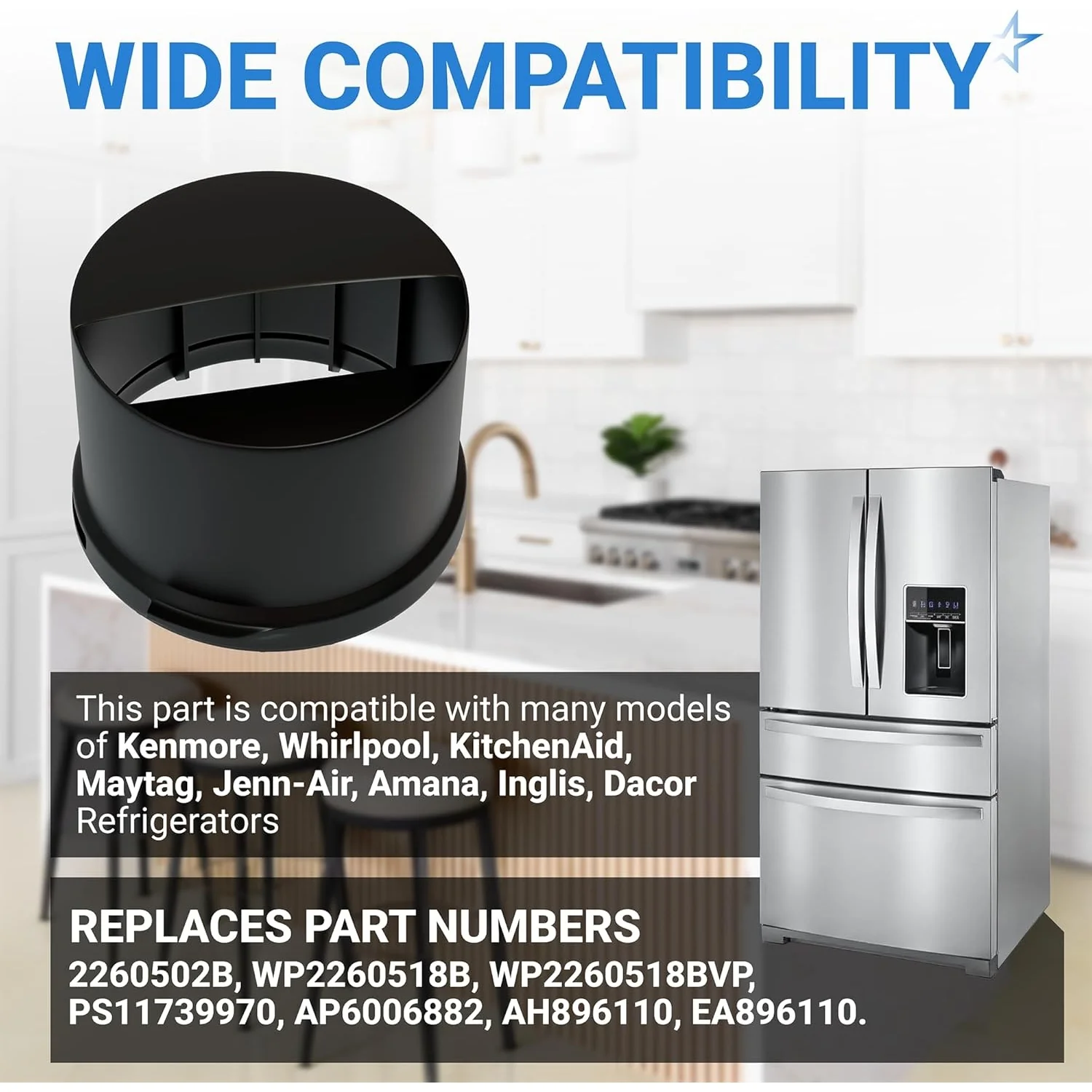 2260518B 2260502B Refrigerator Water Filter Cap - For Whirlpool & Kenmore Refrigerators - Image 5