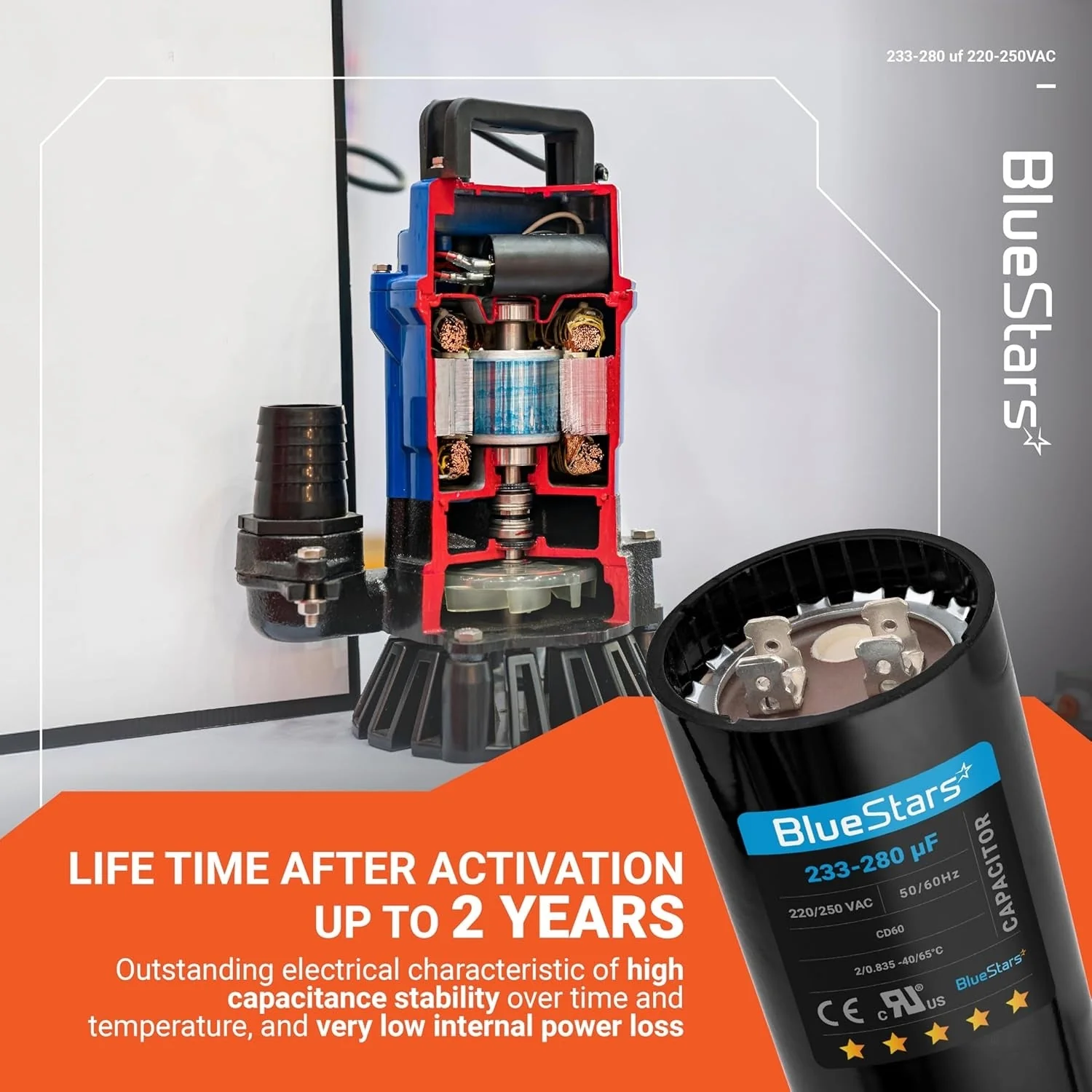 233-280 uF MFD 220-250 VAC ±20% Round Motor Start Capacitor 50/60 Hz AC Electric Replacement - Image 11
