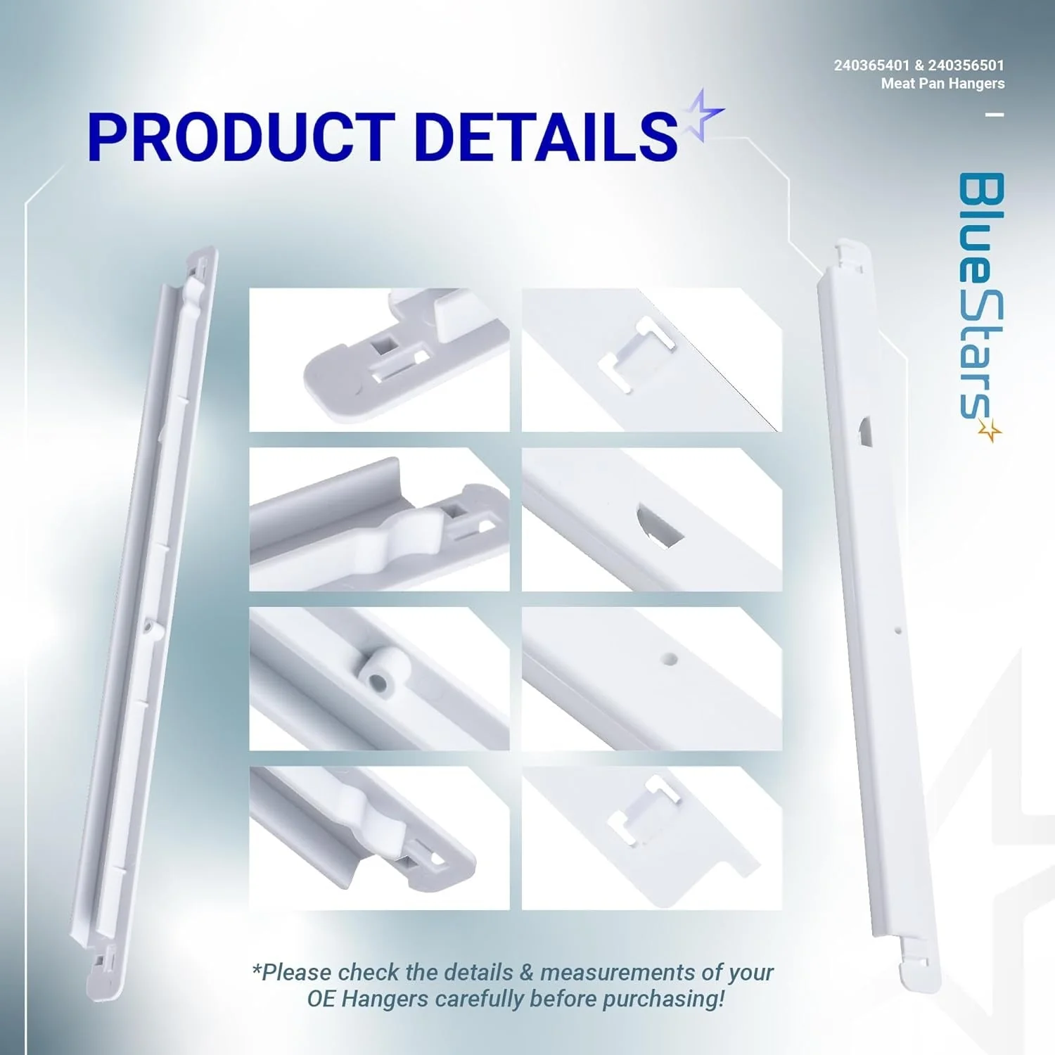 240365401 & 240356501 Refrigerator Meat Pan Hangers (Left & Right) for Frigidaire Kenmore Refrigerators - Image 4