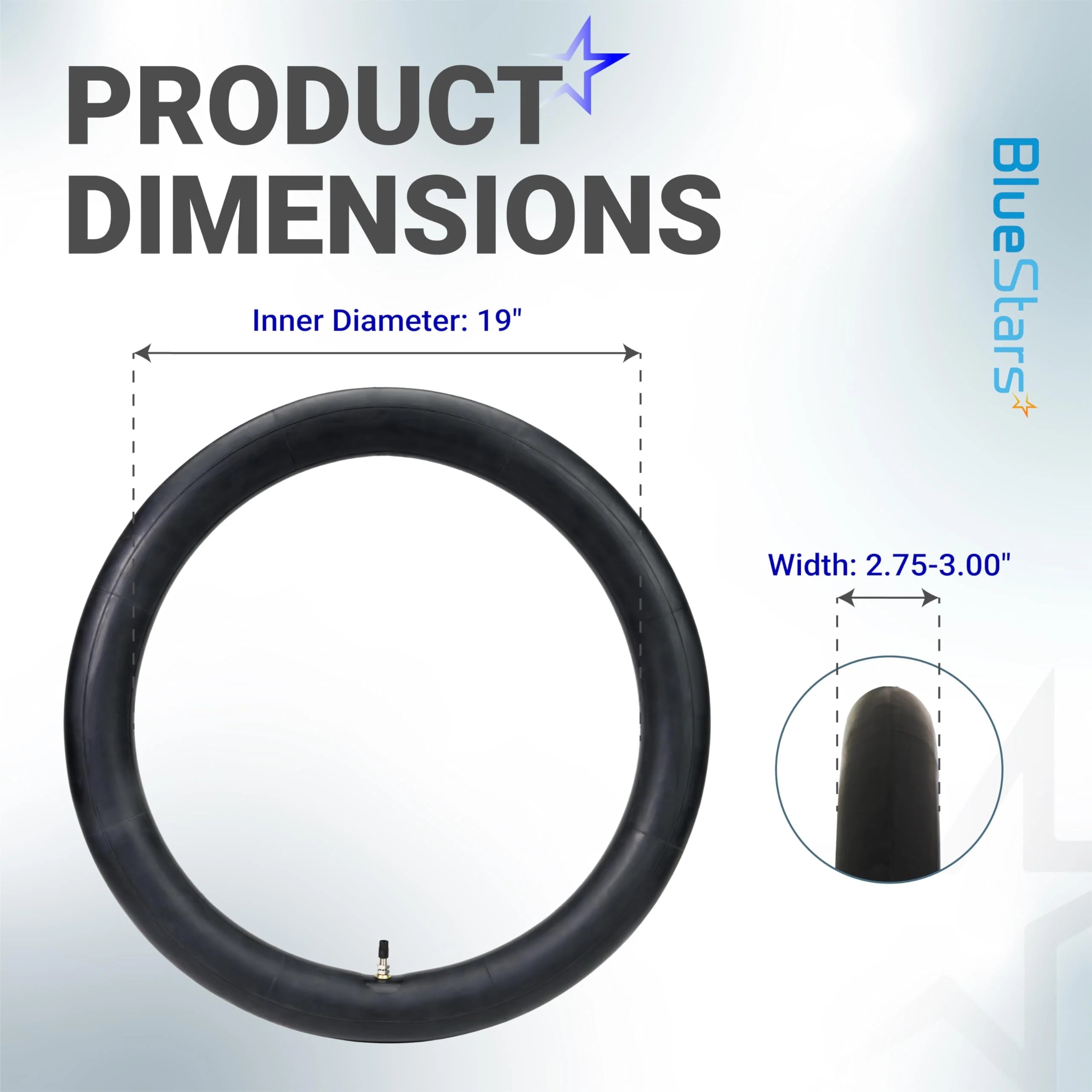 2.75/3.00-19" Motorcycle Inner Tube - 2.5mm - TR4 Straight Valve Stem - Fits 2.75-19 3.00-19 70/100-19 80/100-19 - For Surron Talaria Segway - 2 Pack - Image 2
