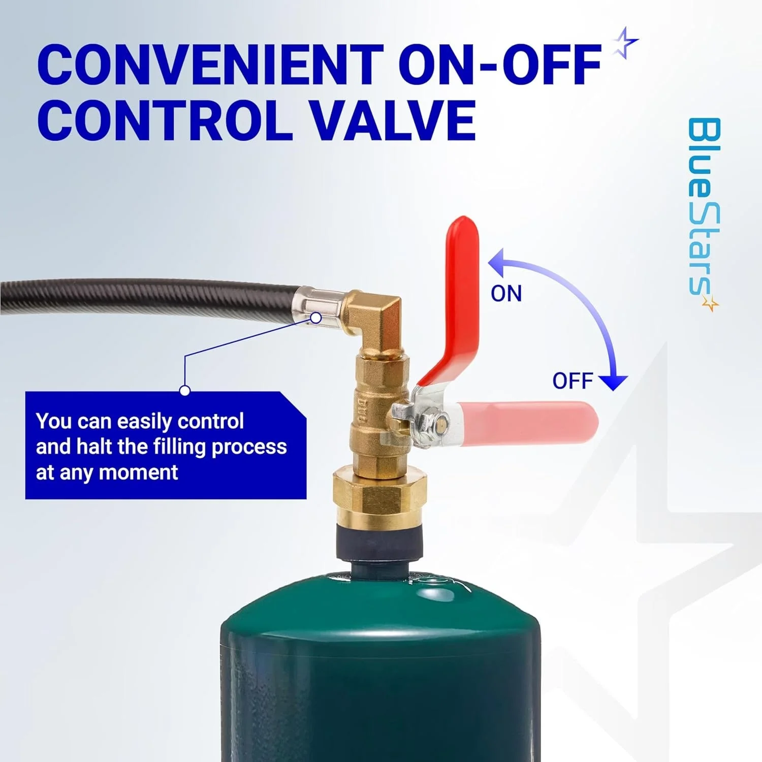 3FT Propane Refill Adapter Hose - Propane Extension Hose Fill 1 LB Bottles from Large 5-40LB Gas Tank (QCC Type1 Inlet) - 350PSI - with Sealing Tape - Image 7