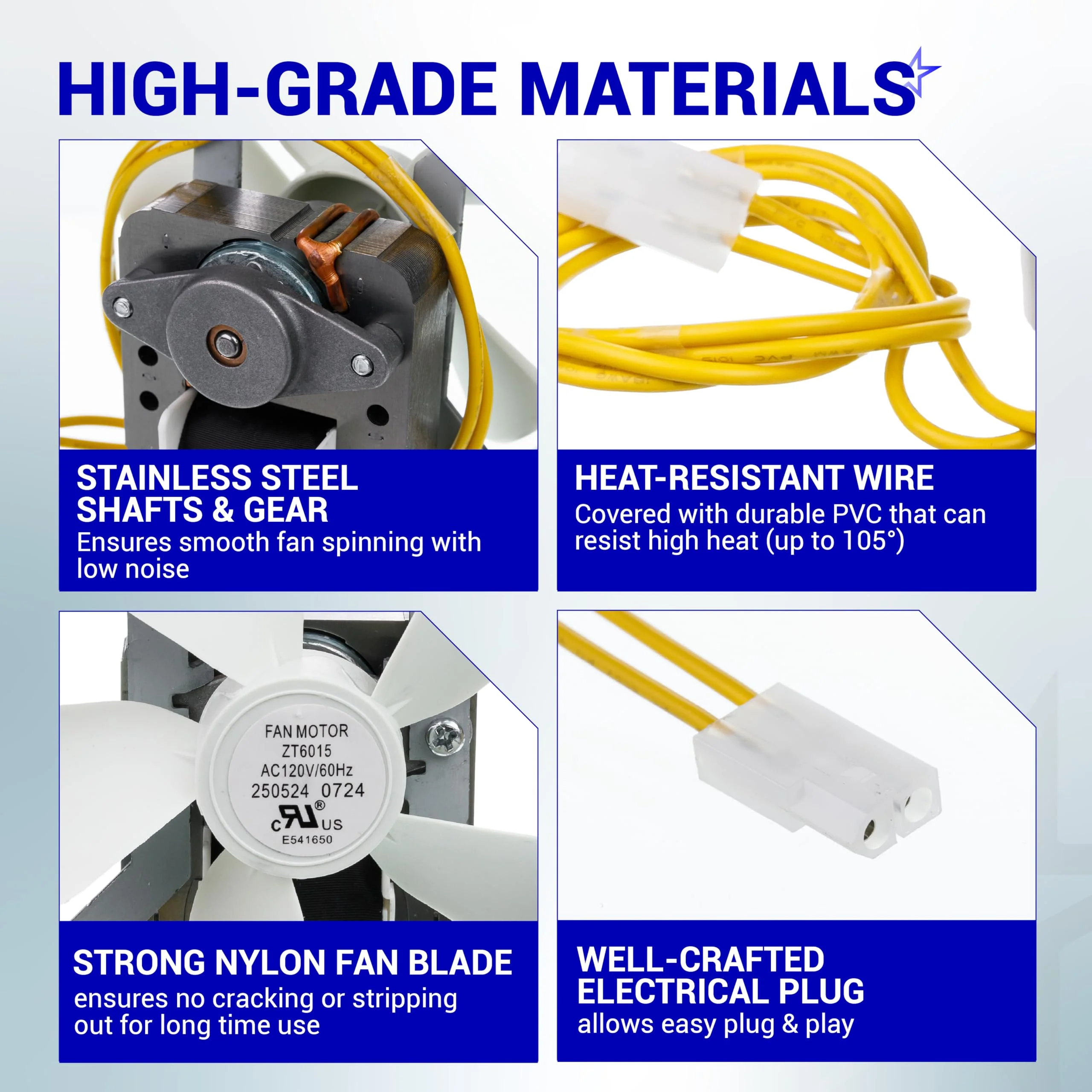 3000RPM Grill Induction Fan Kit Replacement, AC120V 60Hz OEM Combustion Fan, IFRP01 - Image 4
