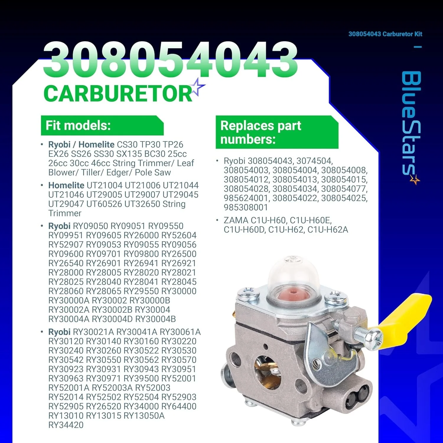 308054043 Carburetor Kit - Fits Ryobi Homelite CS26, SS26, CS30, SS30 - Image 5