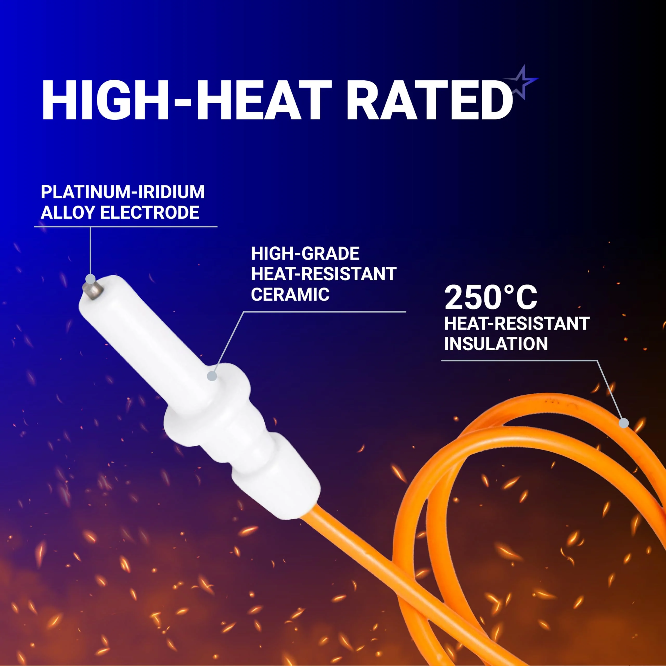 30.9" DG94-00540A Surface Burner Igniter for Samsung Gas Range - Image 5