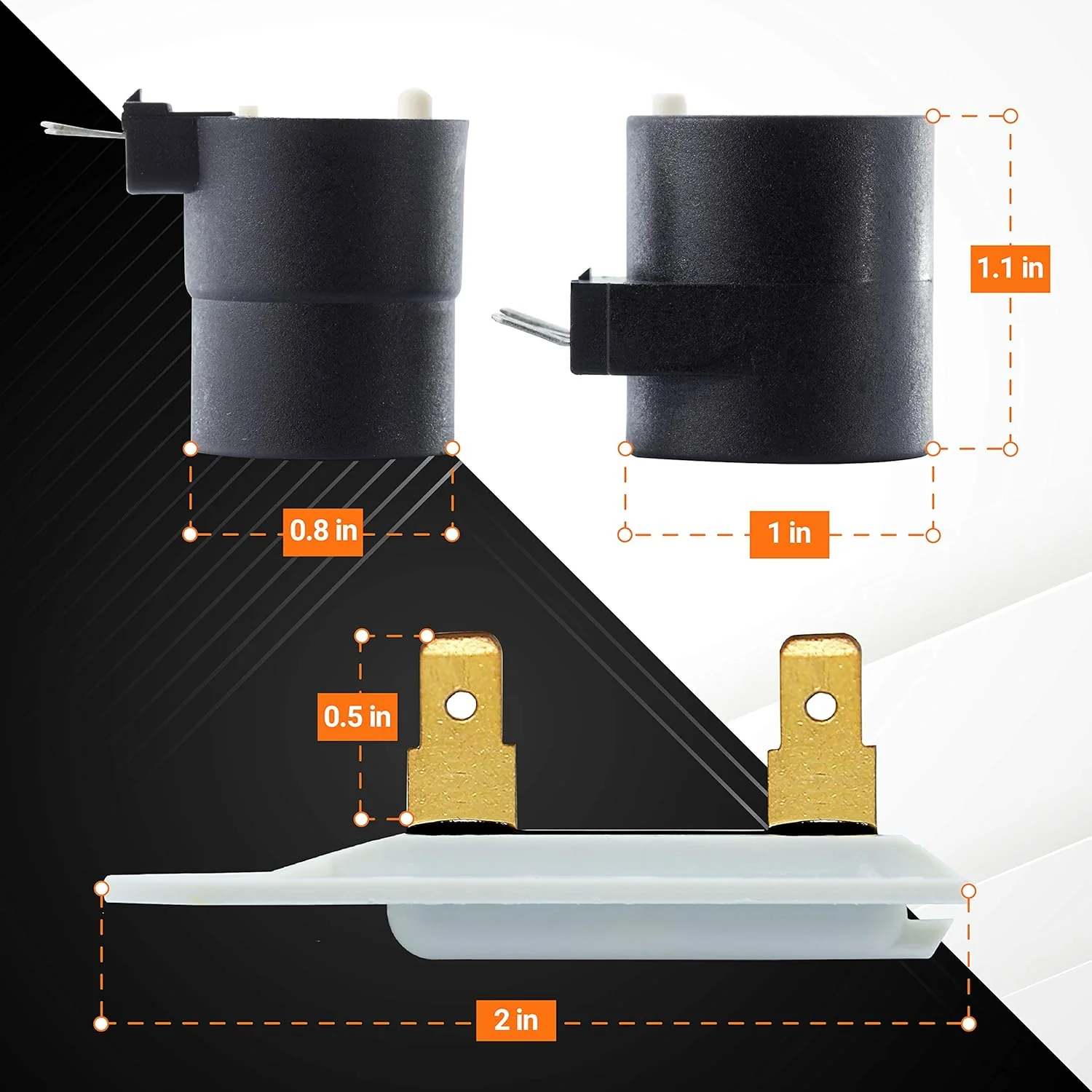 338906 Dryer Flame Sensor & 279834 Gas Valve Ignition Solenoid Coil Kit & 3392519 Thermal Fuse - Image 3