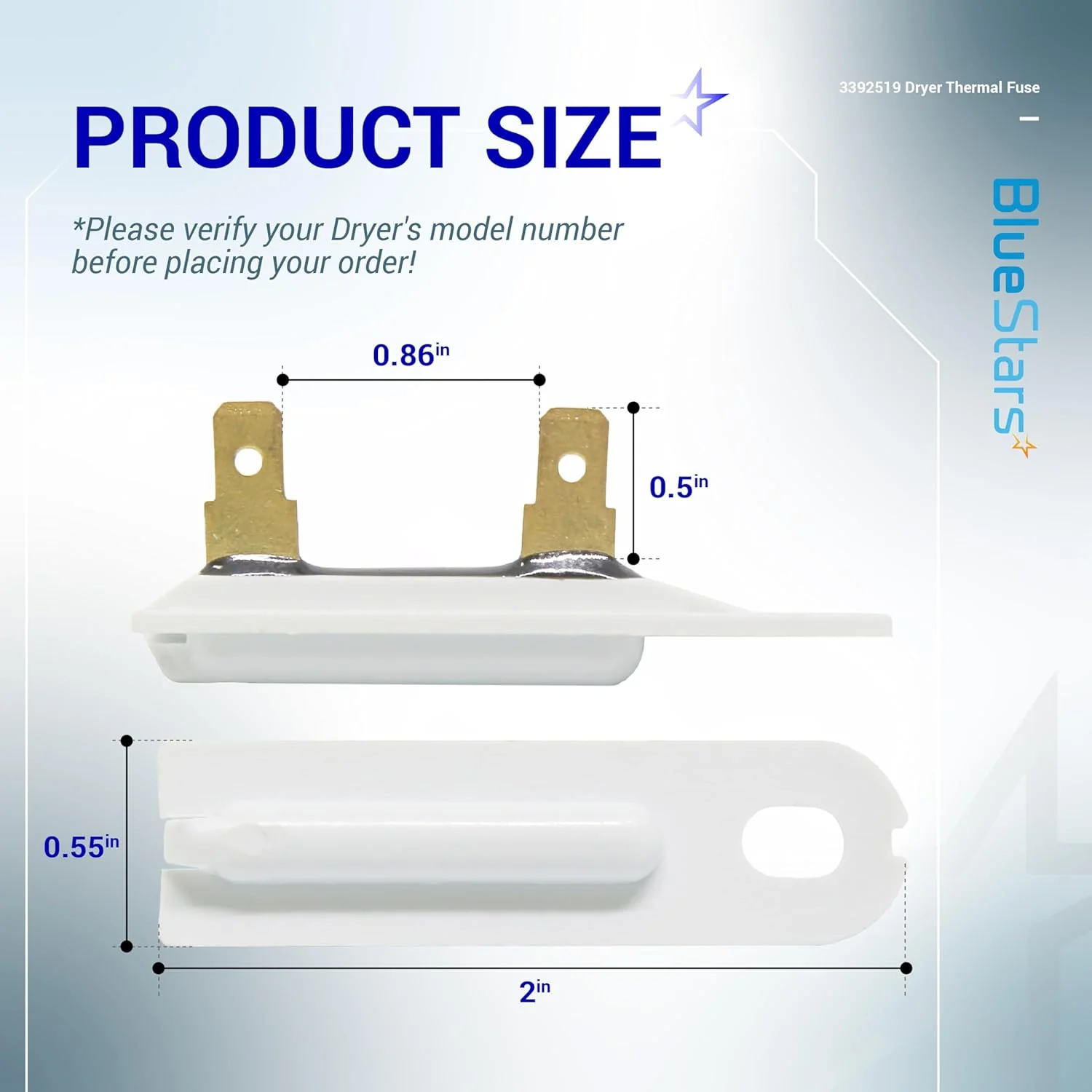 3392519 Dryer Thermal Fuse - For Whirlpool Kenmore Dryers - 4 Pack - Image 5
