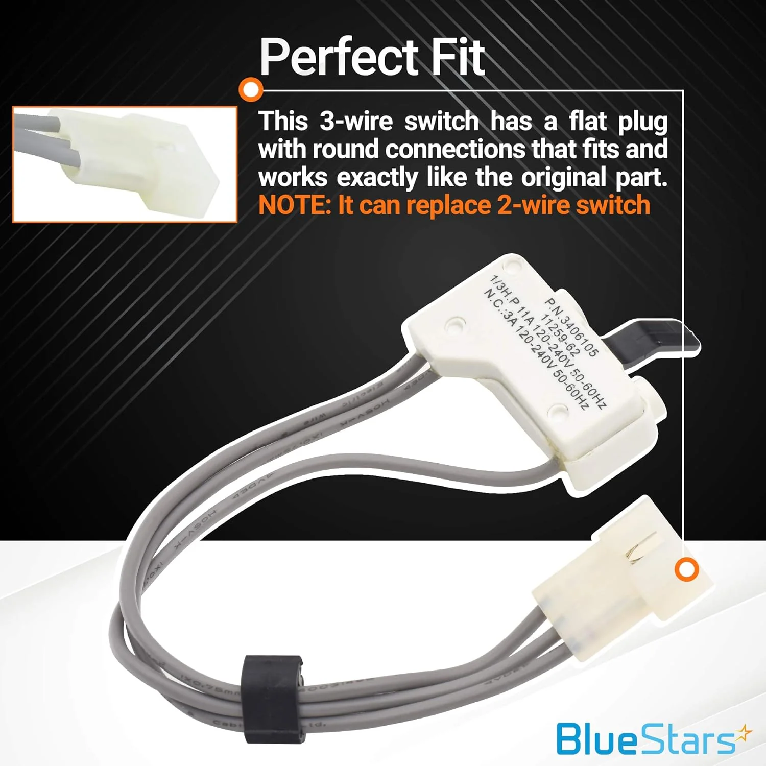 3406105 Dryer Door Switch - For Kenmore Whirlpool KitchenAid - Image 5