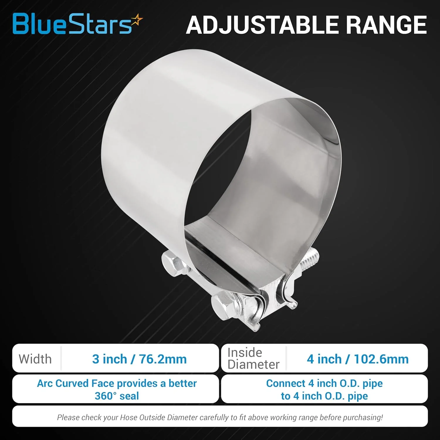 4" Butt Joint Band Clamp with 304 Stainless Steel - Image 4
