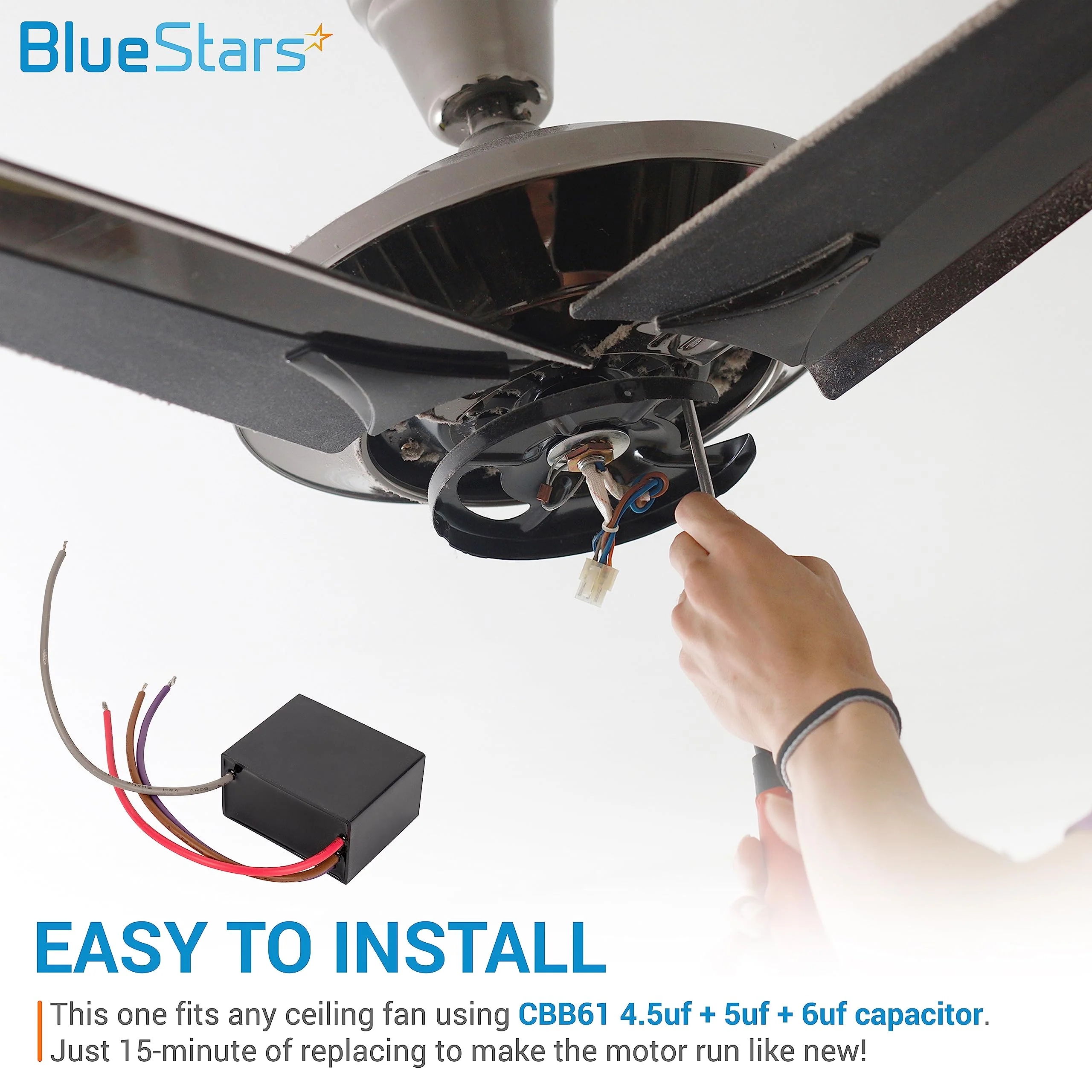 CBB61 4.5uF+5uF+6uF 4-Wire 250V AC Ceiling Fan Capacitor - Image 6