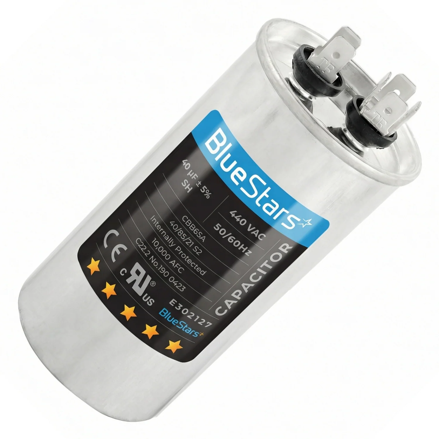 40 uF MFD 370/440 VAC CBB65A Round Run Start Capacitor - Fits AC Motor Run, Fan Start, Heat Pump