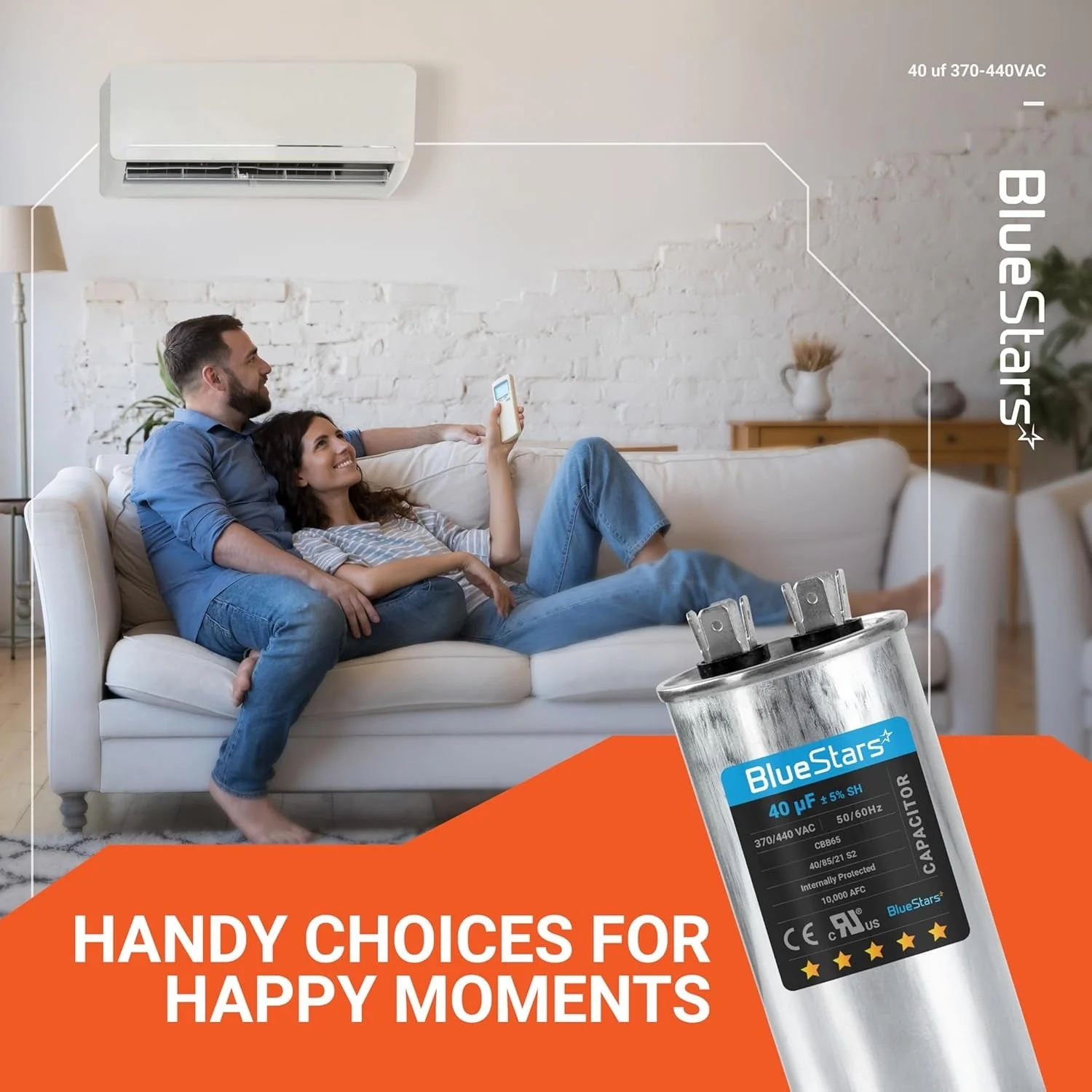 40 uF MFD 370/440 VAC CBB65A Round Run Start Capacitor - Fits AC Motor Run, Fan Start, Heat Pump - Image 4