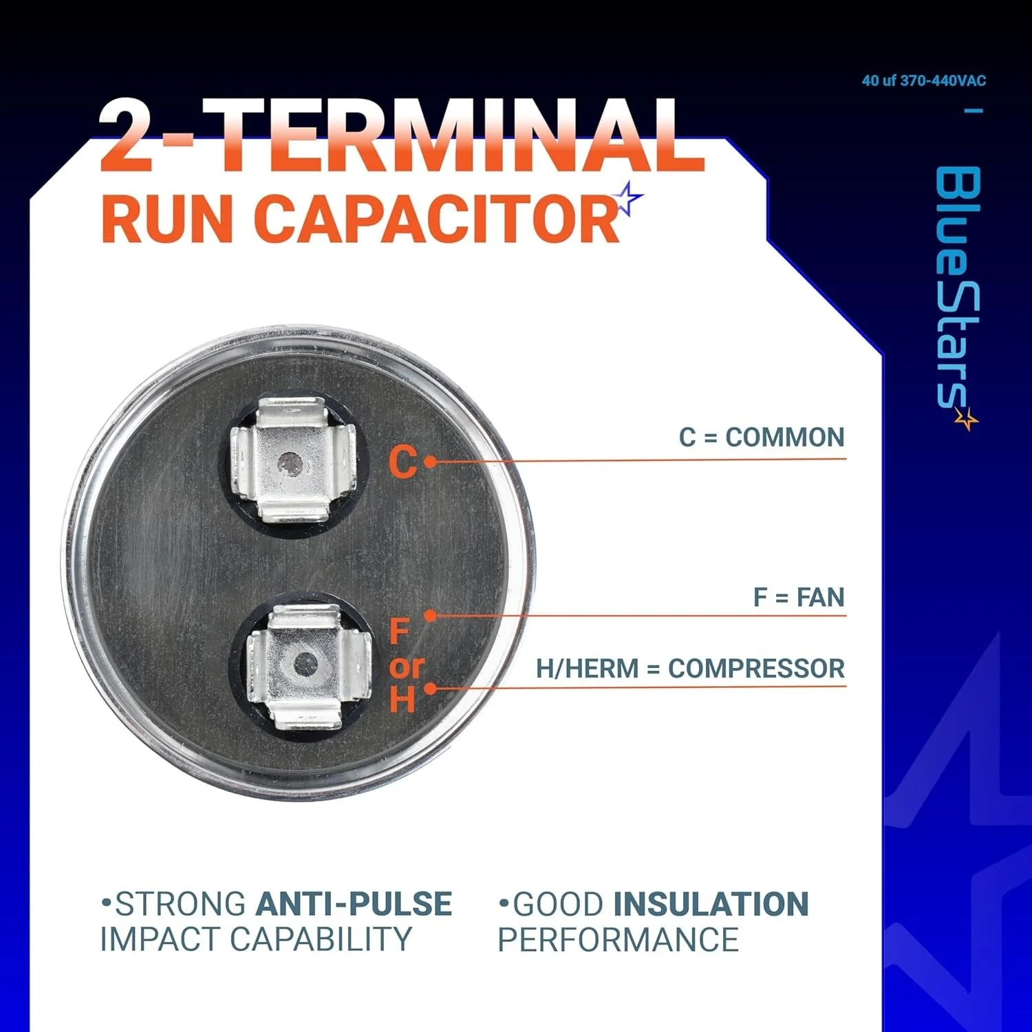 40 uF MFD 370/440 VAC CBB65A Round Run Start Capacitor - Fits AC Motor Run, Fan Start, Heat Pump - Image 7