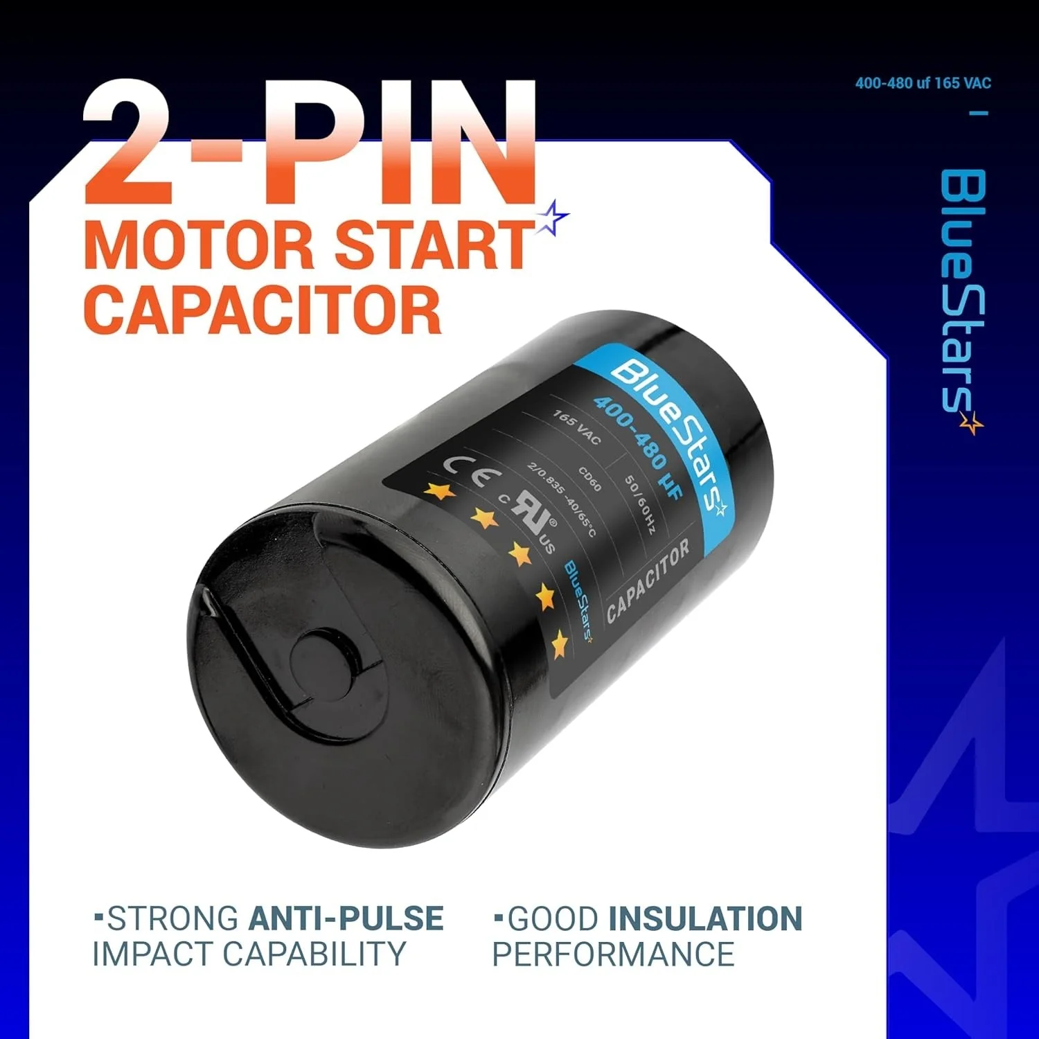 400-480 uF MFD 165 VAC CD60 Universal Round Motor Start Capacitor 50/60 Hz - Replacement for AC Electric Motor - Image 7