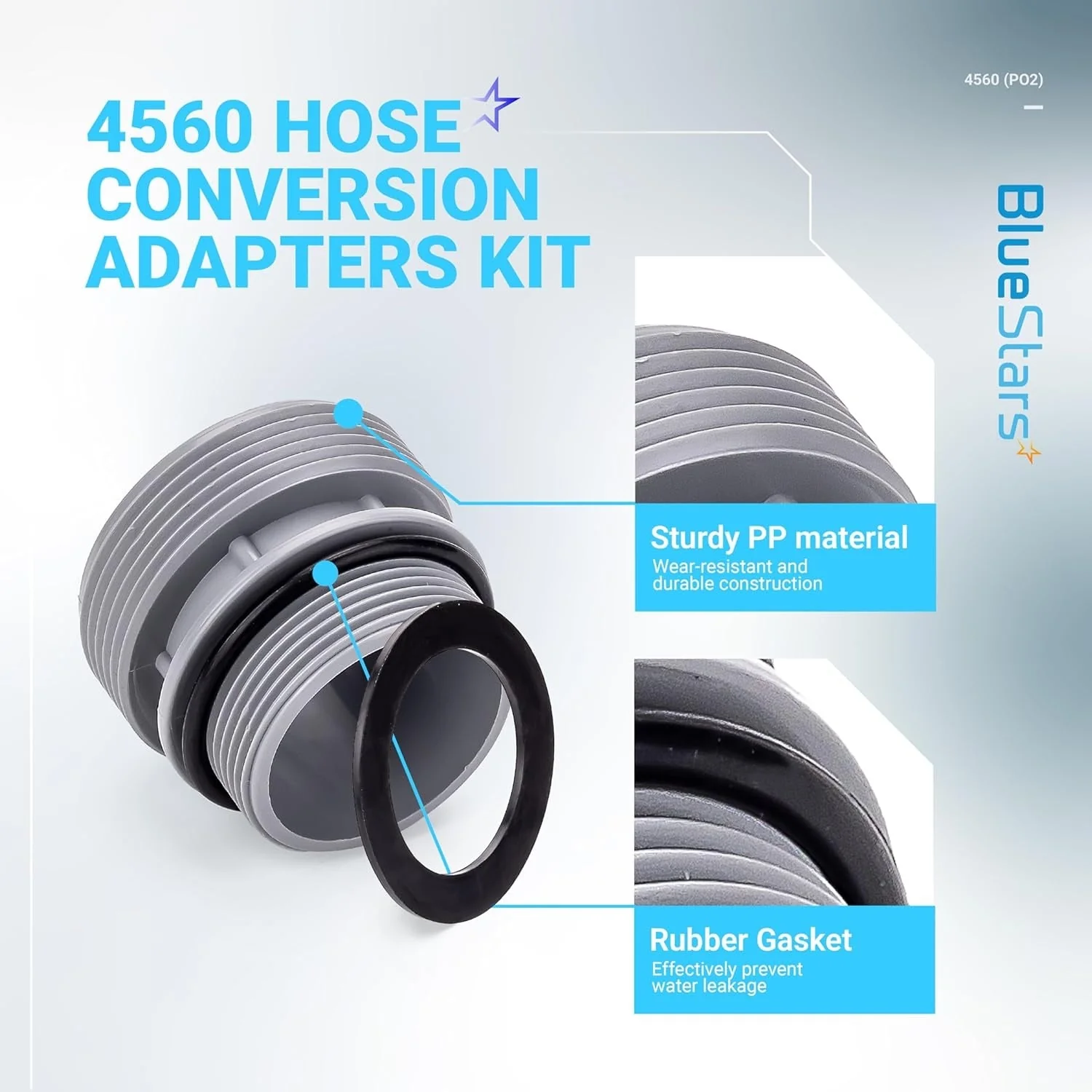 4560 40mm to 1 1/2 Inch Conversion Kit - Pool Hose Adapter For In-tex 26647EG SX2800, 26645EG SX2100, Coleman, Hayward - 2 Pack - Image 3