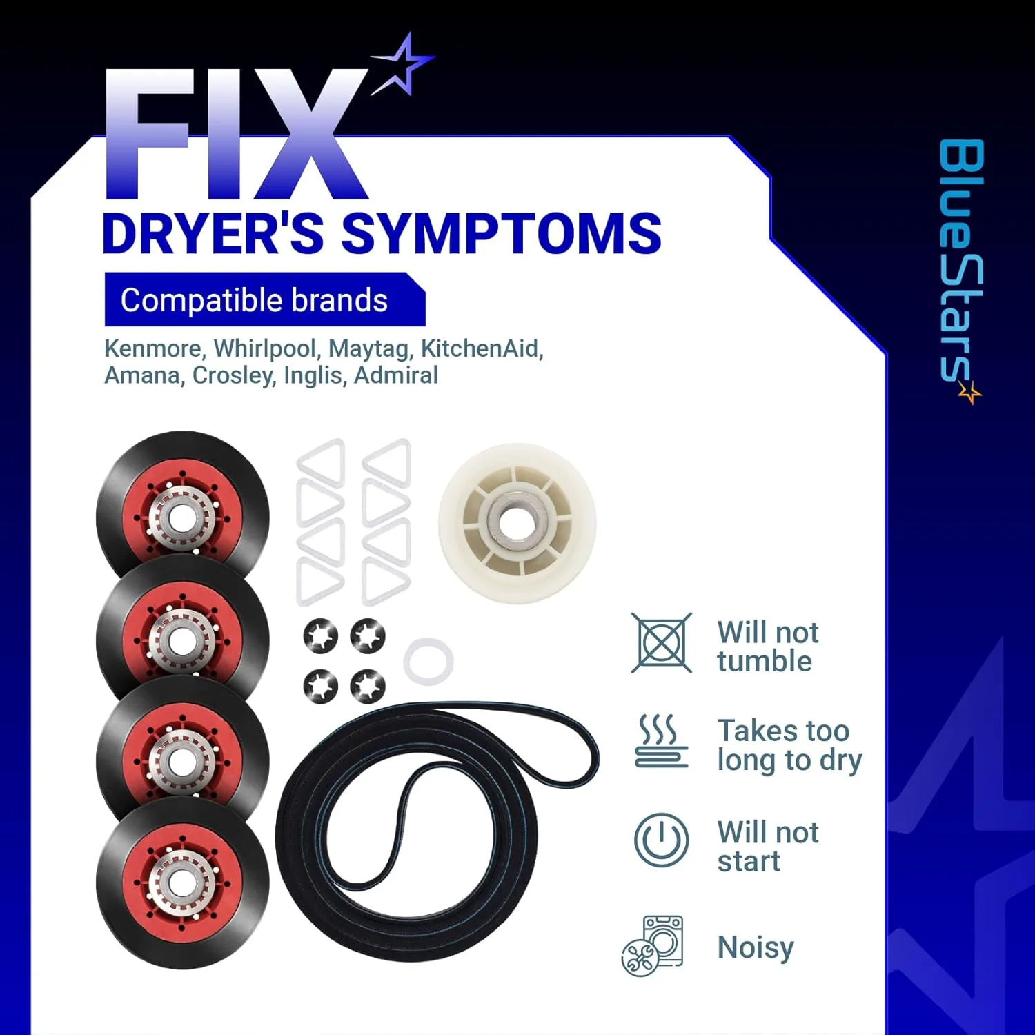 4392067RC Dryer Repair Kit - For Whirlpool Cabrio Duet Maytag Bravos XL Kenmore Elite Dryers - Image 6