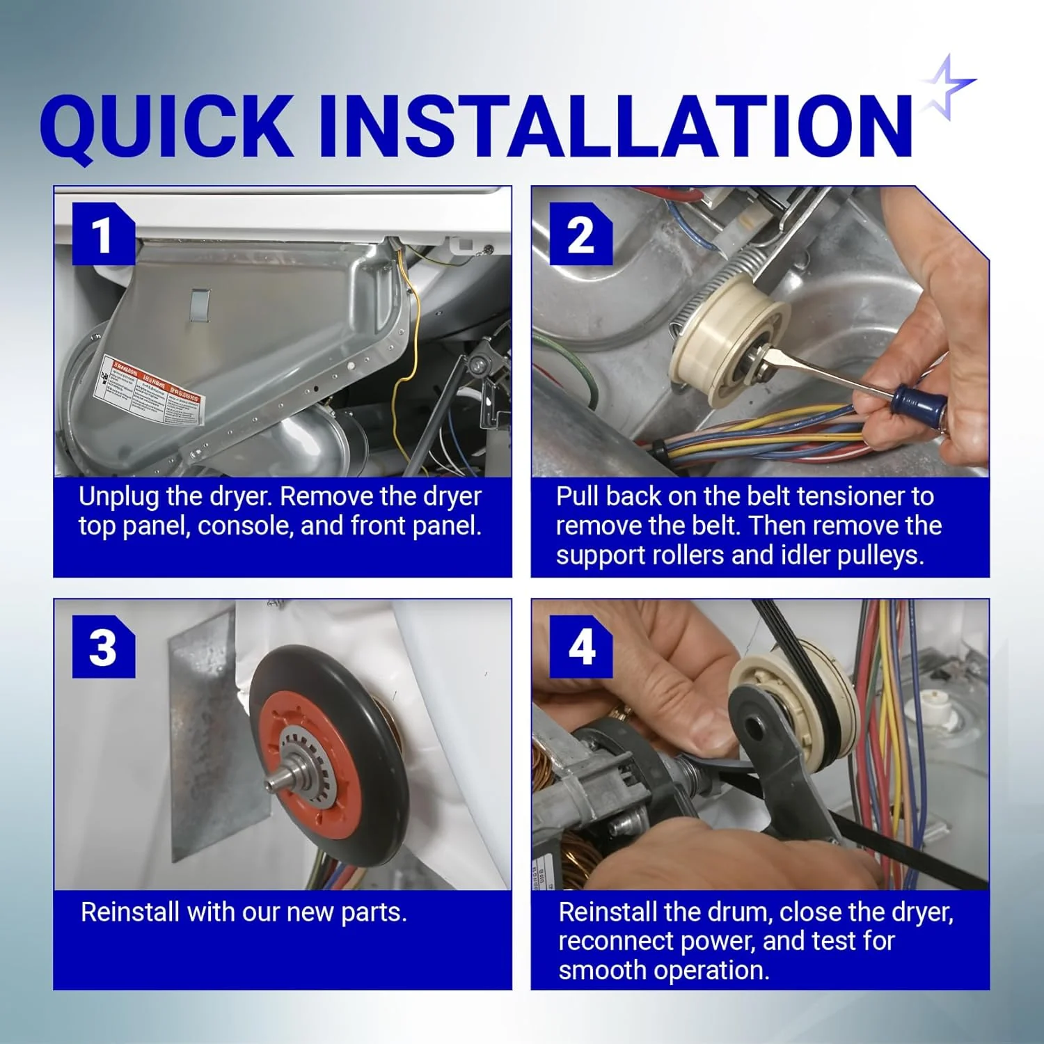 4392067RC Dryer Repair Kit - For Whirlpool Cabrio Duet Maytag Bravos XL Kenmore Elite Dryers - Image 7
