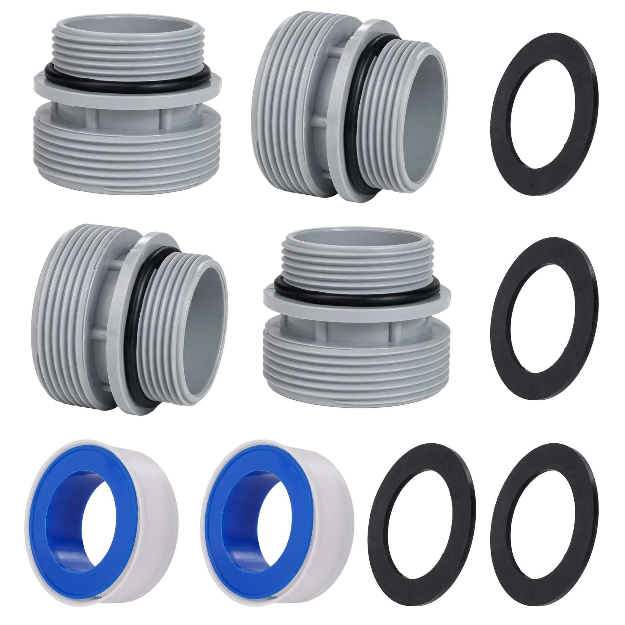 4560 Conversion Adapters Kit for Intex Hayward Coleman, Filter Hose Conversion Kit 40mm to 1-1/2" Pool Hose Adapter Fitting, Above Ground Pool - 4 Pack